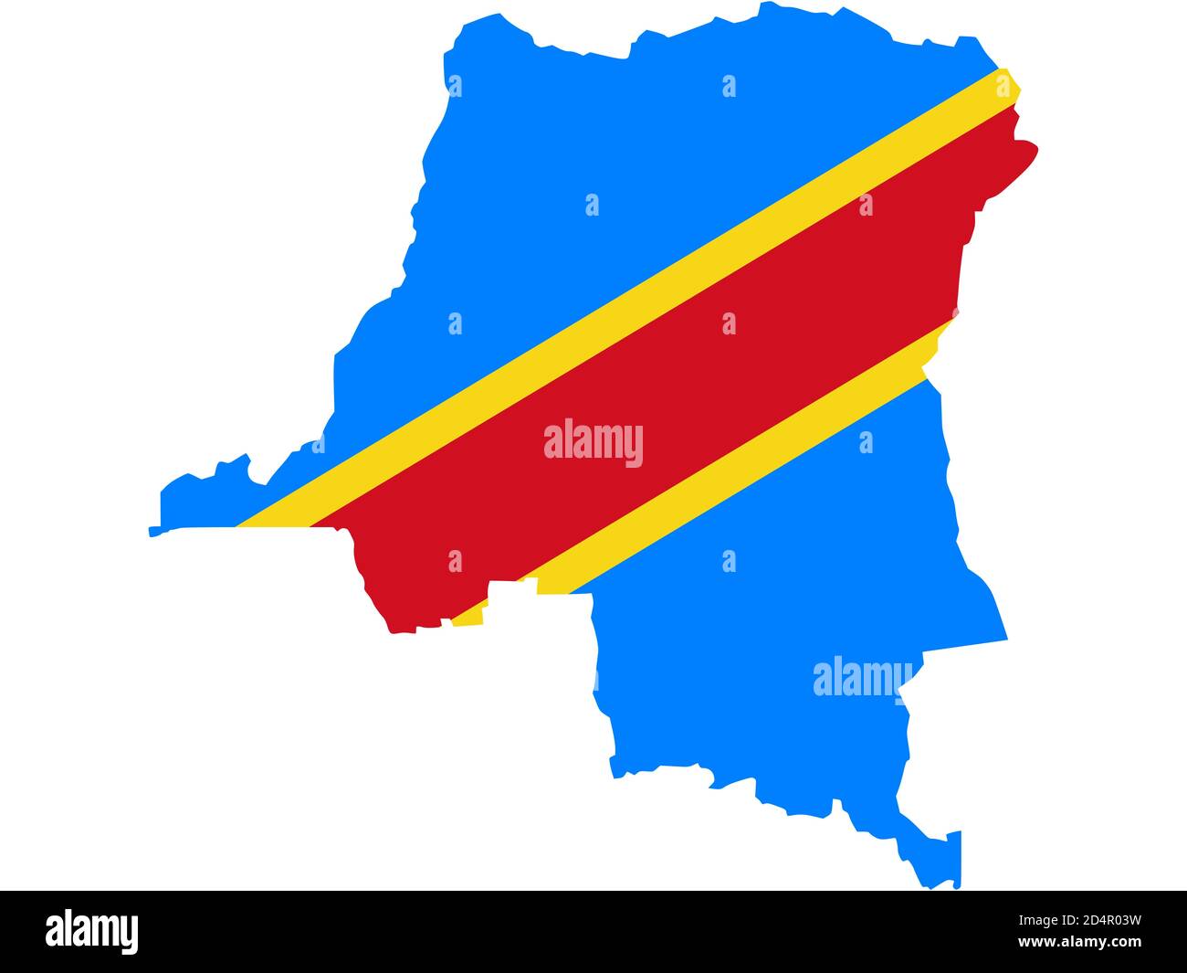 Bandiera sotto forma di paese geografico, Congo, Repubblica Democratica del, Africa sub-sahariana, Medio Africa, Africa Foto Stock