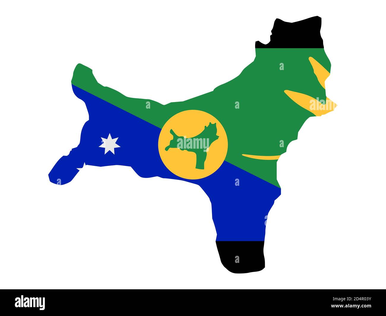 Bandiera sotto forma di paese geografico, Isola di Natale, Australia e Nuova Zelanda, Oceania, Asia Foto Stock