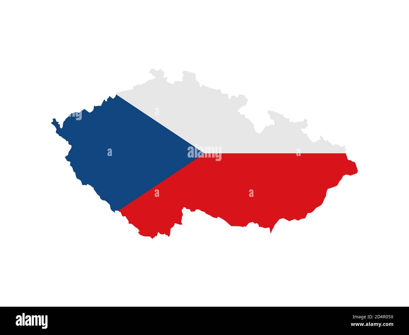 Bandiera in forma di paese geografico, Czechia, Europa orientale Foto Stock