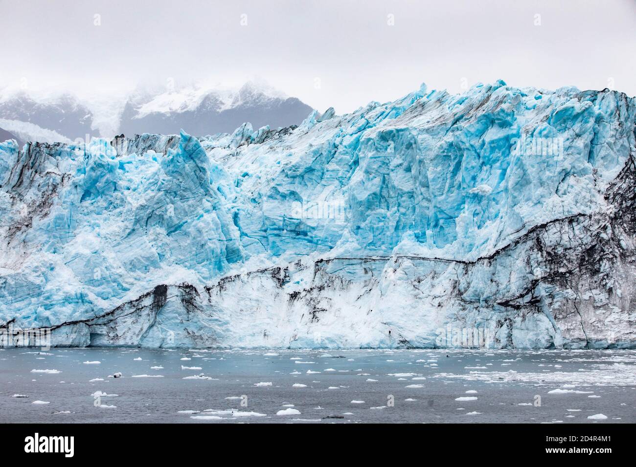 Vista panoramica dei ghiacciai dell'Alaska da Prince Willaliam Sound Bay whittier tour Foto Stock