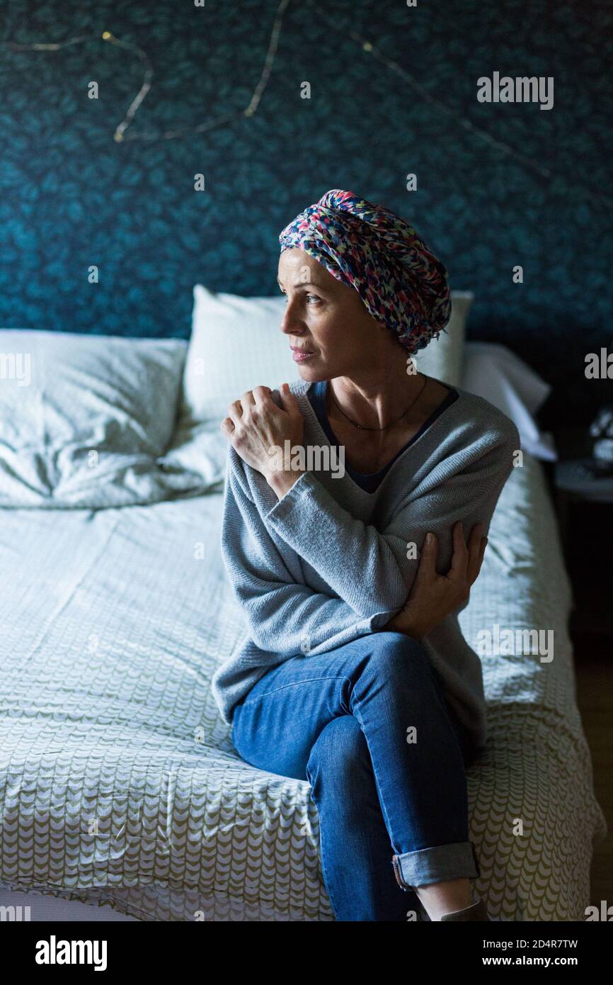 Donna di sottoporsi a chemioterapia. Foto Stock