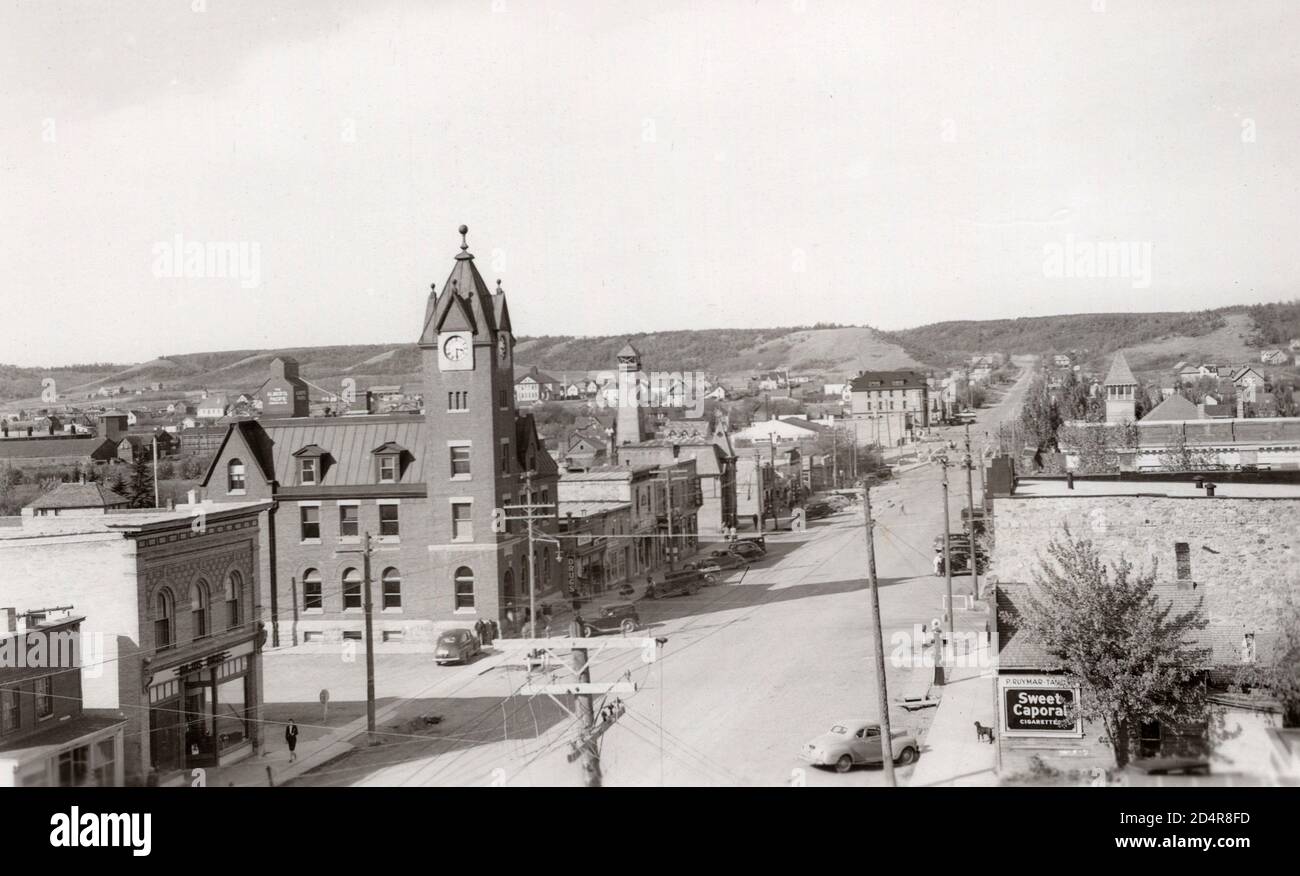 Minnedosa Manitoba Canada, vista BirdsEye, vecchia cartolina. Foto Stock