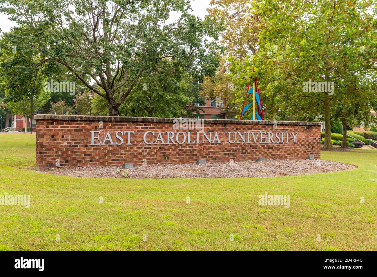 Greenville, NC / USA - 24 settembre 2020: Cartello East Carolina University Foto Stock
