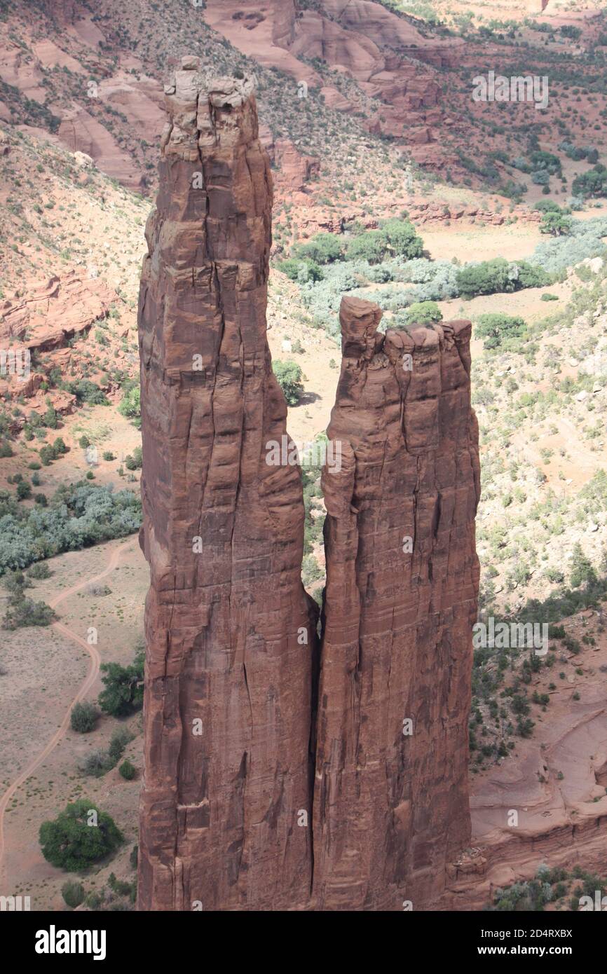 Spider Rock nel Canyon de Chelly National Monument, Arizona Foto Stock