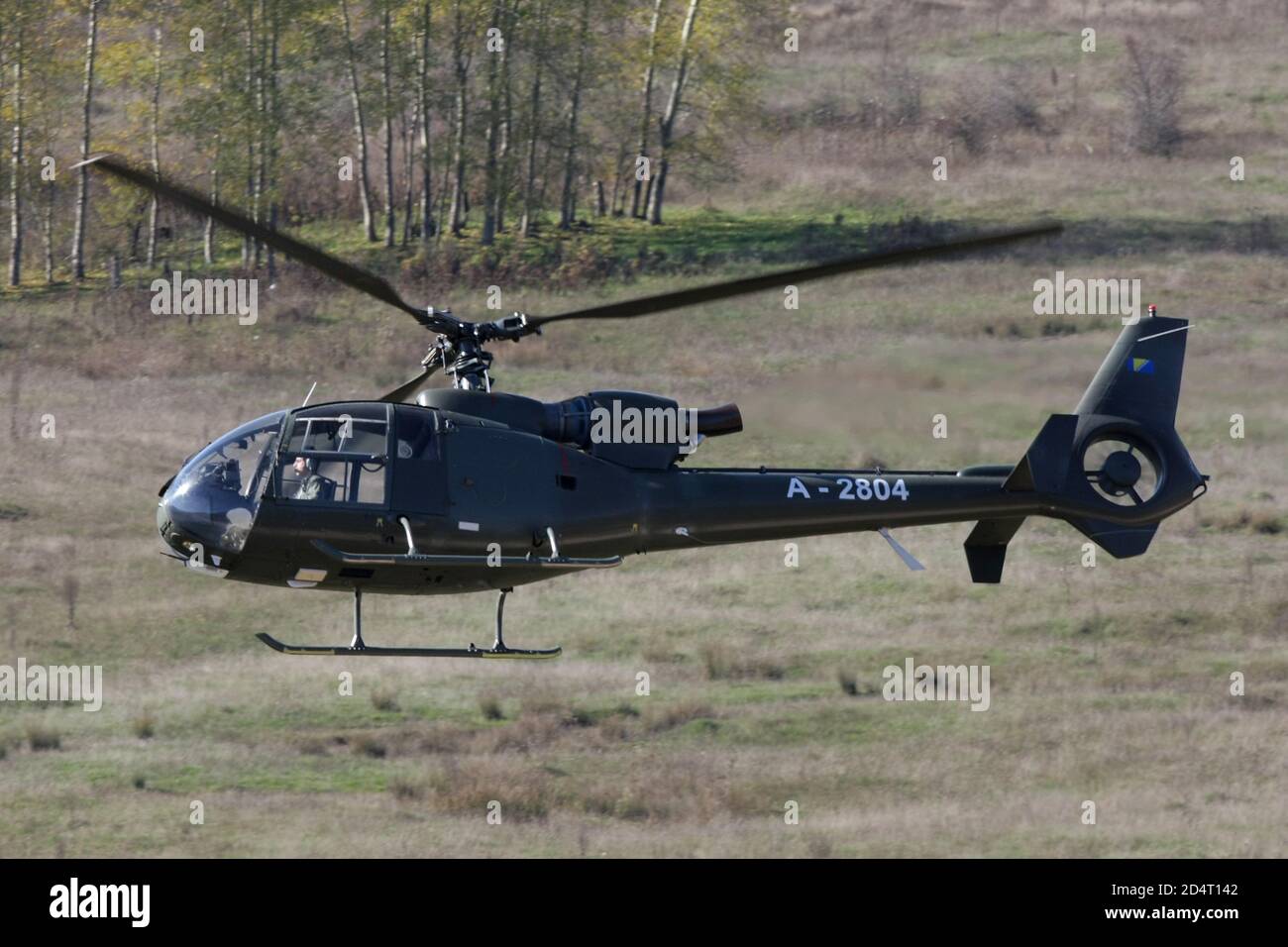 L'elicottero Gazelle (SA 341) è un elicottero multiuso, leggero, di utilità / attacco prodotto da Aerospatiale durante l'esercizio militare Foto Stock