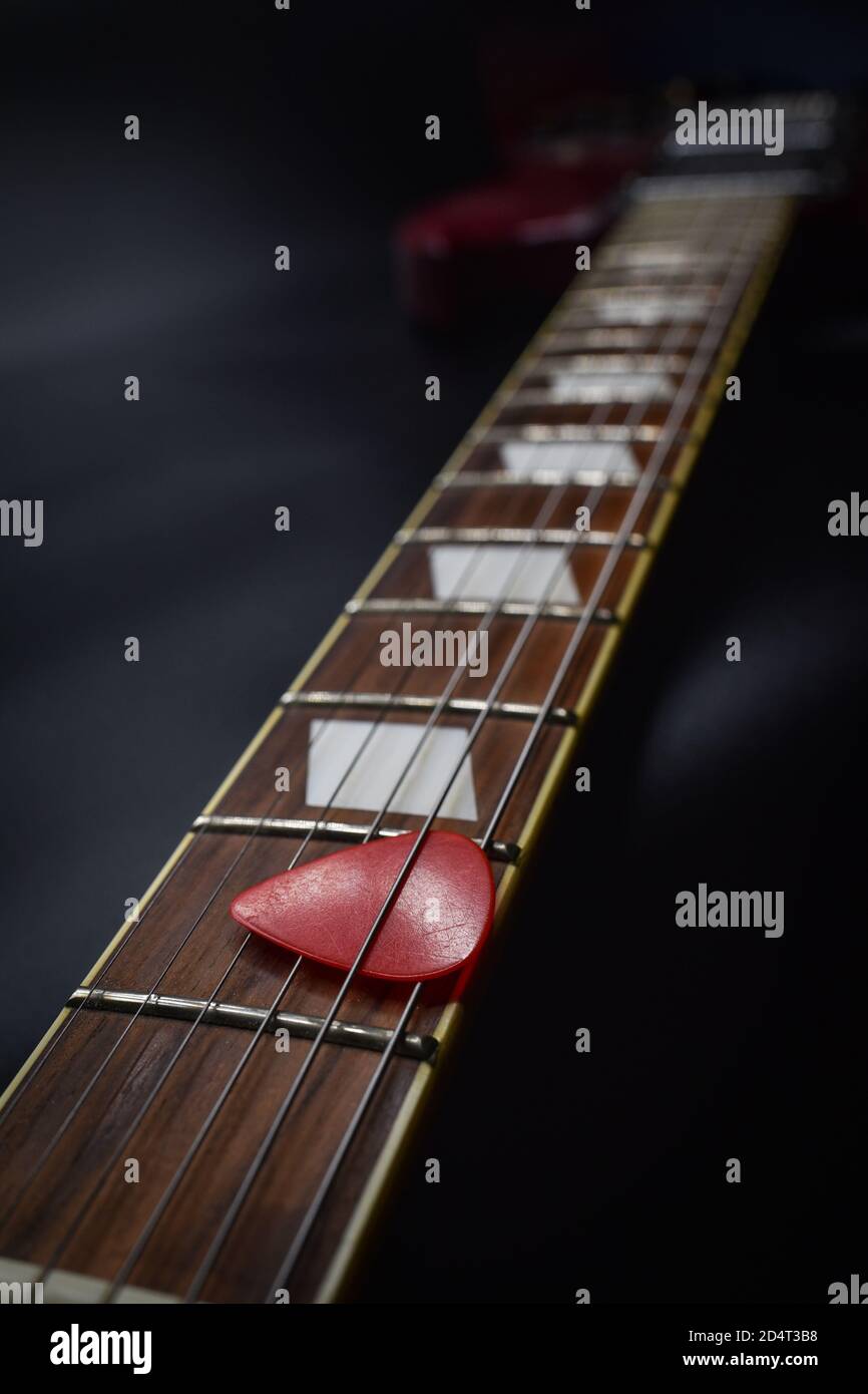 collo della chitarra Foto Stock
