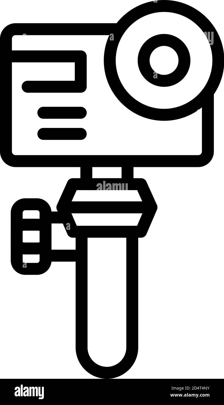 Icona di Action Camera portatile, stile profilo Illustrazione Vettoriale