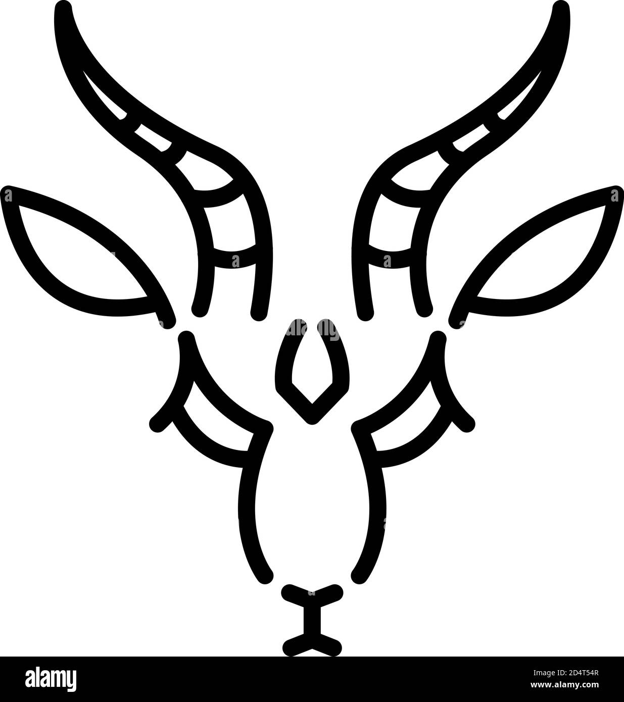Icona a forma di gazzella del clacson, stile del contorno Illustrazione Vettoriale