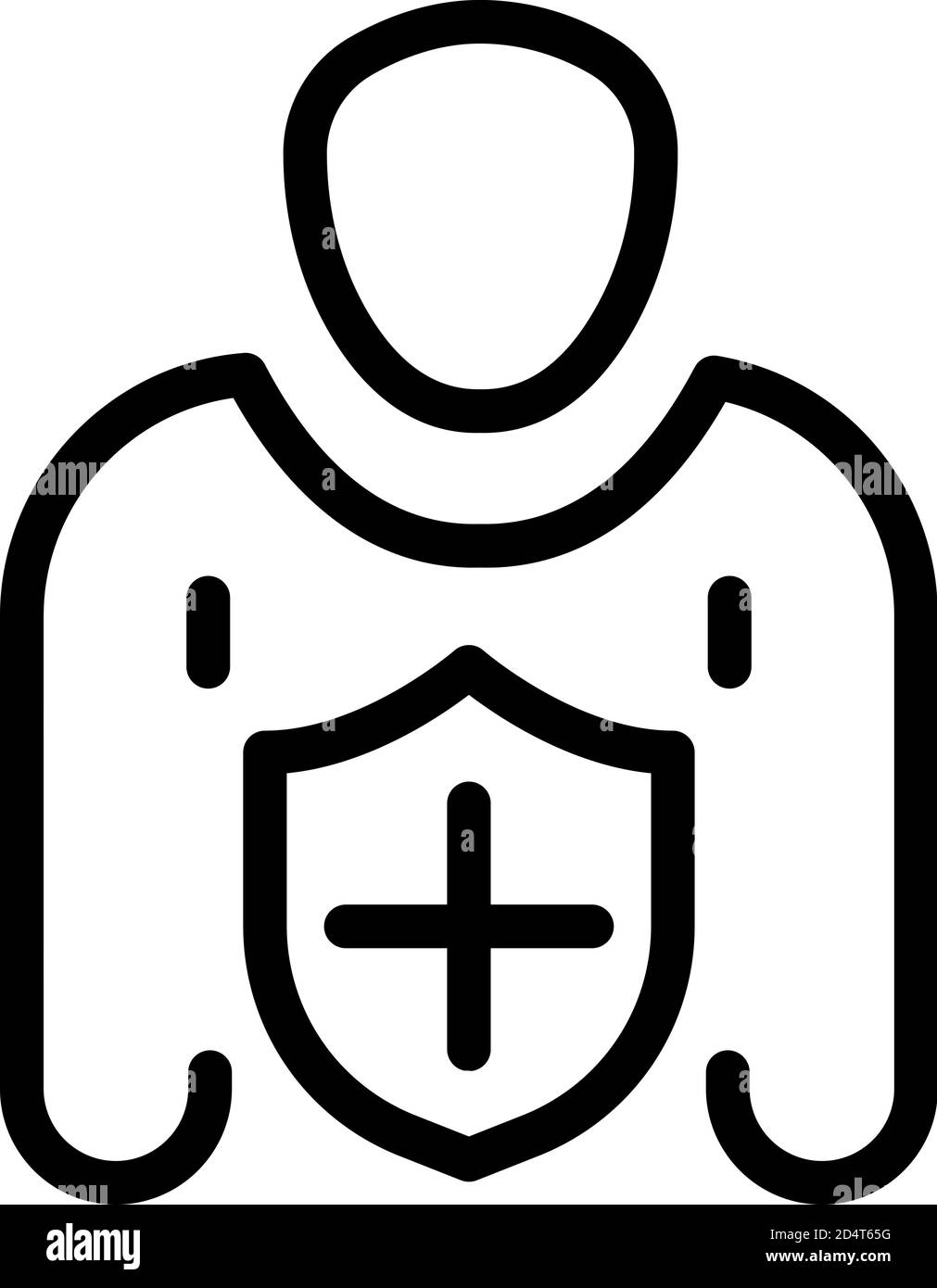 Icona batteri probiotici, stile contorno Illustrazione Vettoriale