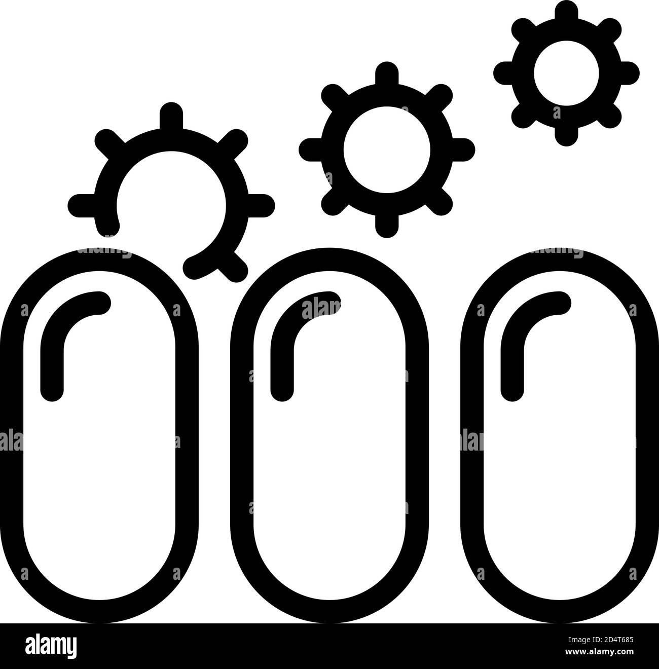 Icona biologia probiotica, stile contorno Illustrazione Vettoriale