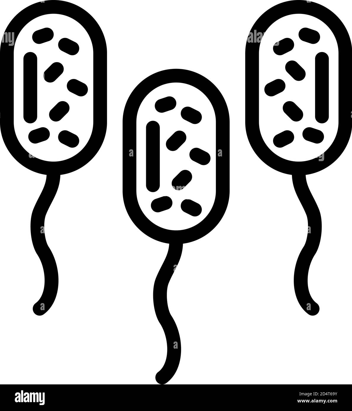 Icona del microrganismo probiotico, stile del contorno Illustrazione Vettoriale