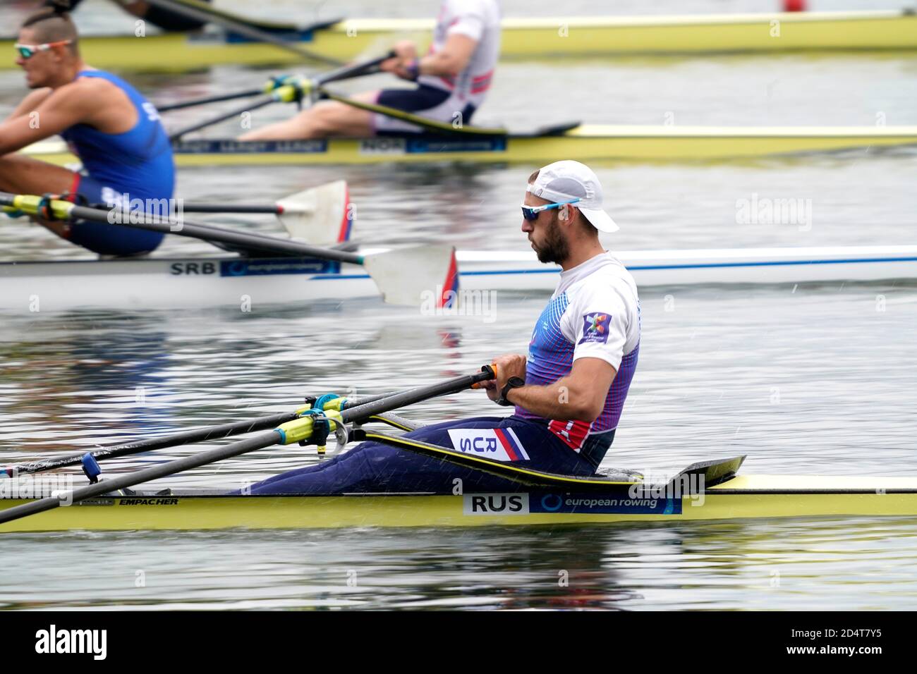 10-10-2020 ROEIEN: EUROPESE KAMPIOENSCHAPPEN 2020: POZNAN POLEN Alexander Vyazovkin della Russia compete in semifinale Mens Single sculls durante il giorno 2 dei Campionati europei di canottaggio 2020 il 10 ottobre 2020 a Poznan, Polonia. Foto di Soenar Chamid/AFLO (HOLLAND OUT) Foto Stock