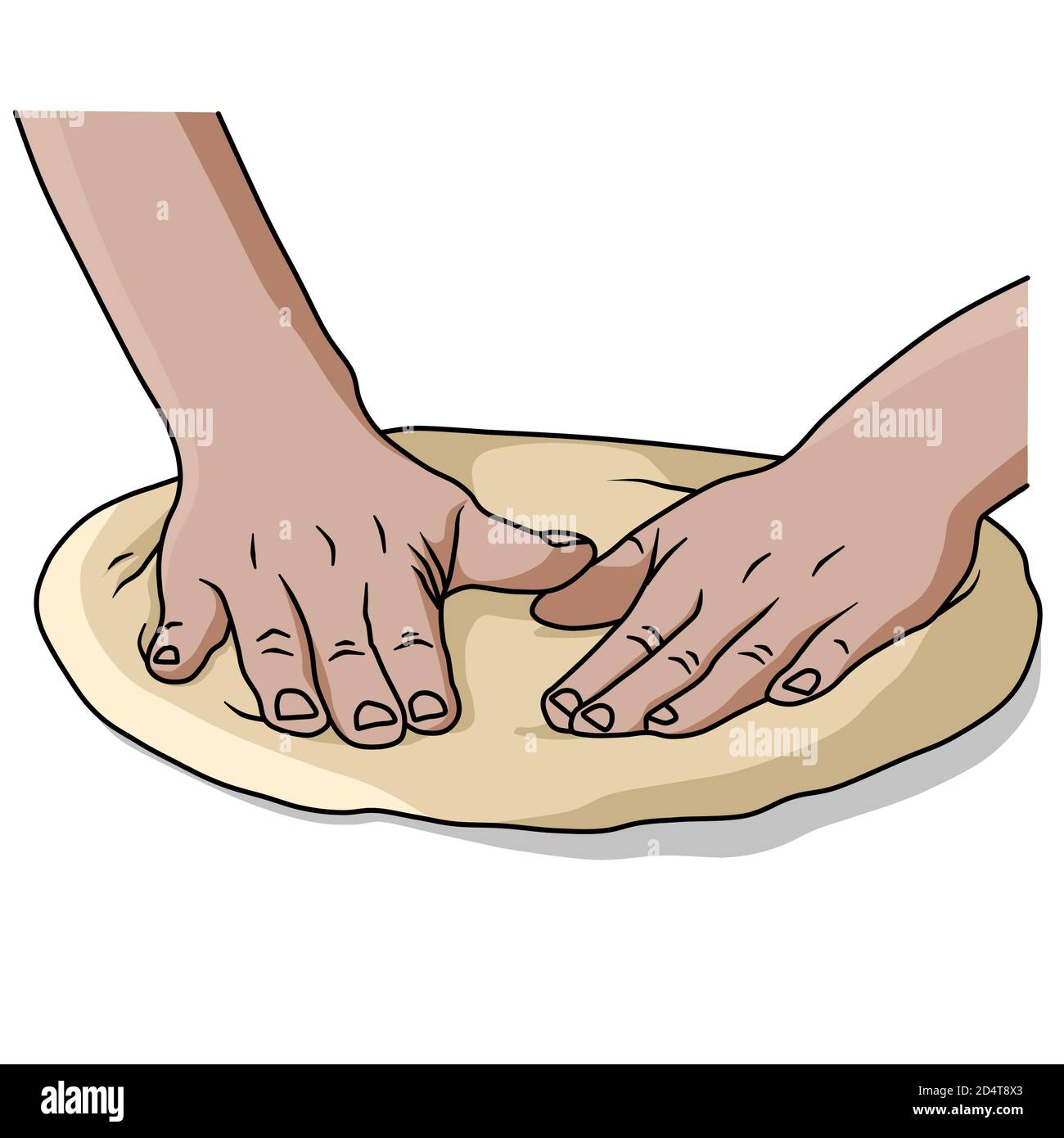 arrotolare l'impasto della pizza Foto Stock