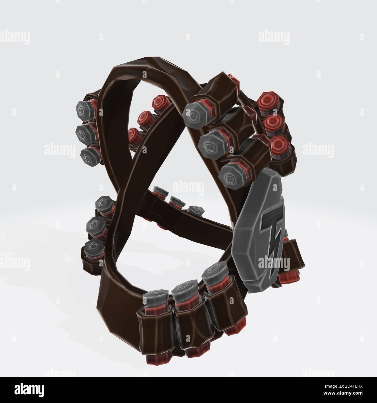 Rendering 3D di una cintura di munizioni da indossare sul petto Foto Stock