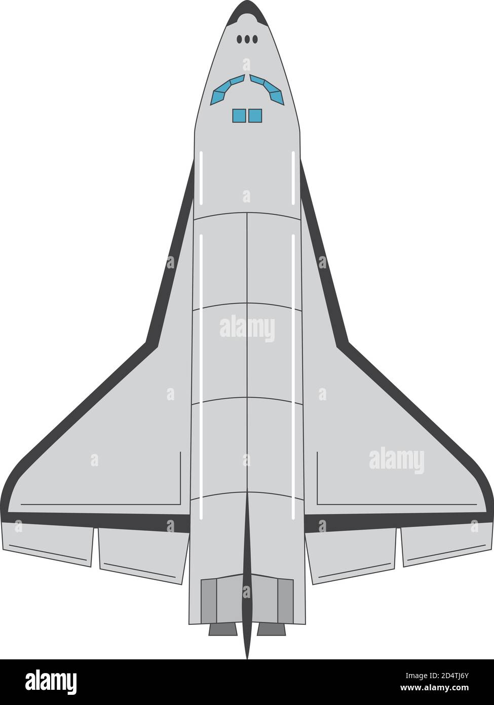 Un concetto di progettazione di un'icona per il sito web O games. L'aereo spaziale con le ali e il motore a razzo vettore piatto Illustrazione Vettoriale