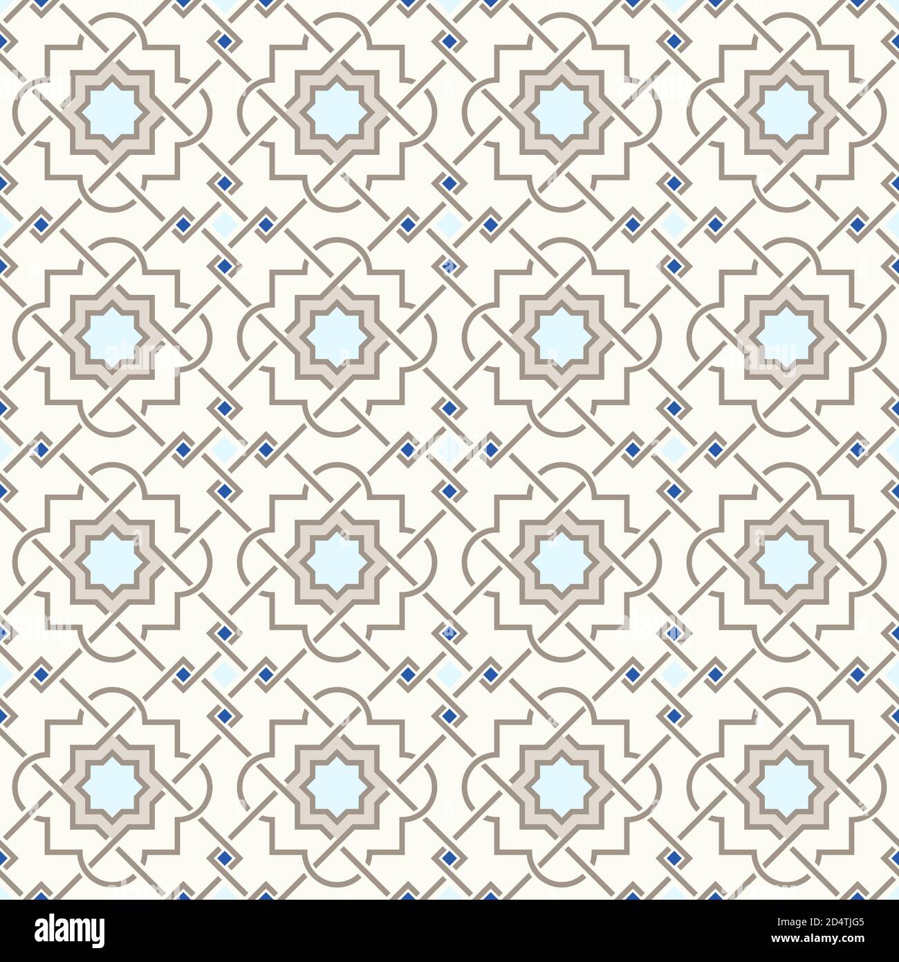 Modello moderno aggrovigliato, basato sui tradizionali pattern geometrici arabici orientali. Sfondo vettoriale senza giunture. Colori naturali neutri semplici - eas Illustrazione Vettoriale
