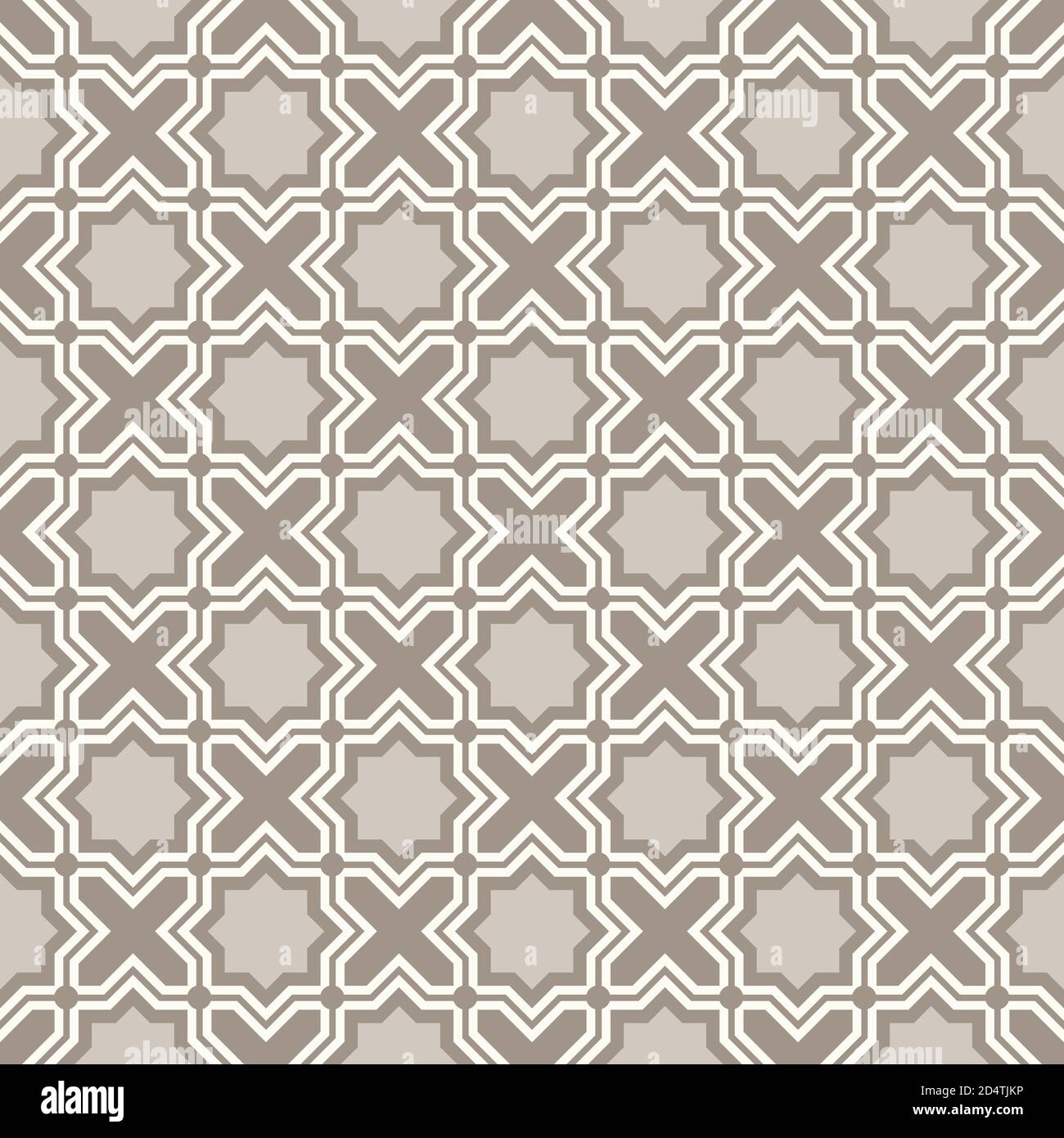 Modello moderno aggrovigliato, basato sui tradizionali pattern geometrici arabici orientali. Sfondo vettoriale senza giunture. Colori naturali neutri semplici - eas Illustrazione Vettoriale
