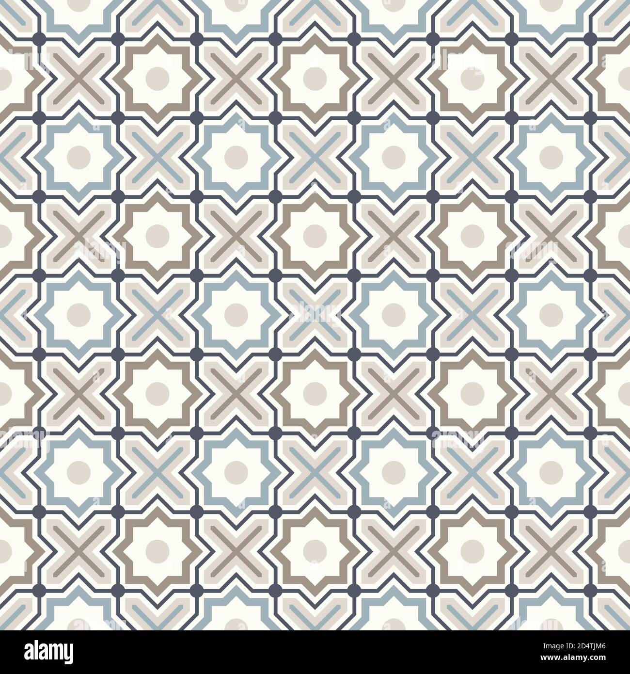 Modello moderno aggrovigliato, basato sui tradizionali pattern geometrici arabici orientali. Sfondo vettoriale senza giunture. Colori naturali neutri semplici - eas Illustrazione Vettoriale
