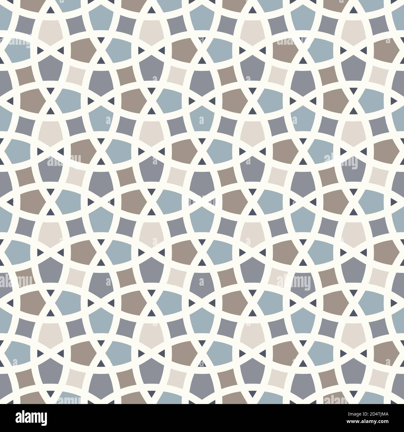 Modello moderno aggrovigliato, basato sui tradizionali pattern geometrici arabici orientali. Sfondo vettoriale senza giunture. Colori naturali neutri semplici - eas Illustrazione Vettoriale