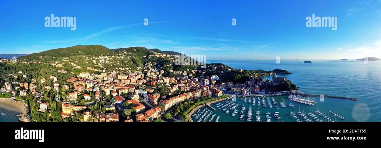 Veduta aerea di Lerici, provincia di la Spezia, Liguria / Italia Foto Stock
