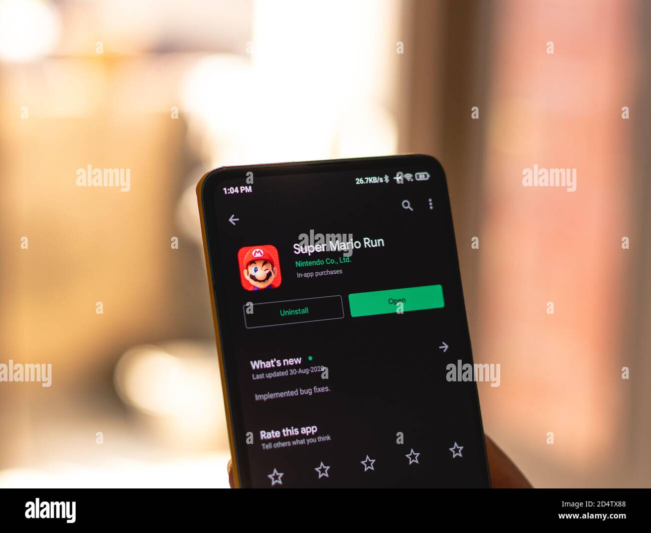 Assam, india - 11 Ottobre 2020 : il logo di Super mario sull'immagine di riserva dello schermo del telefono. Foto Stock