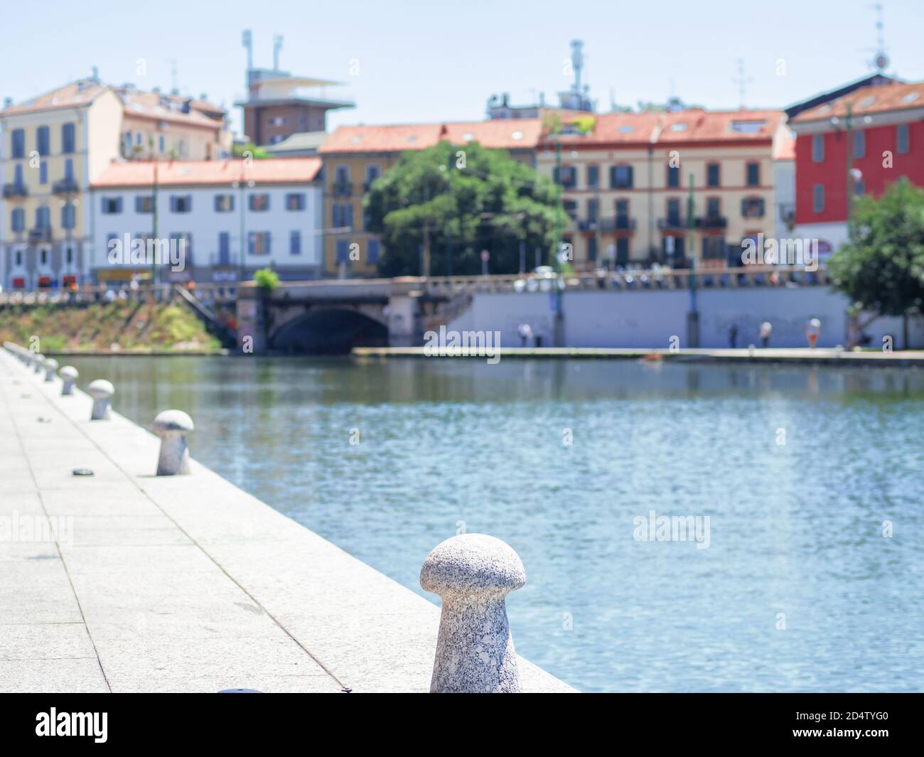 Veduta di Darsena (molo di Milano) La banchina bagnata del quartiere Navigli.Milano,Lombardia,Italia Foto Stock