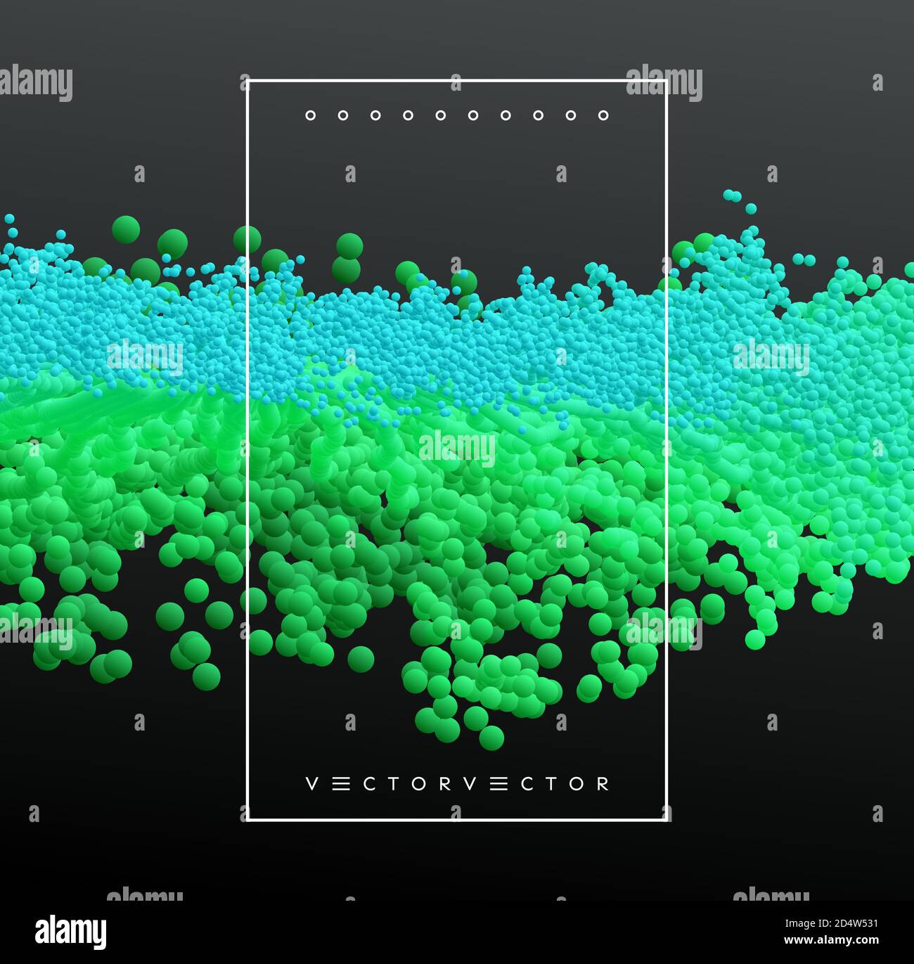 Molte sfere di diverse dimensioni in spazi vuoti. Sfondo astratto. illustrazione vettoriale 3d. Illustrazione Vettoriale