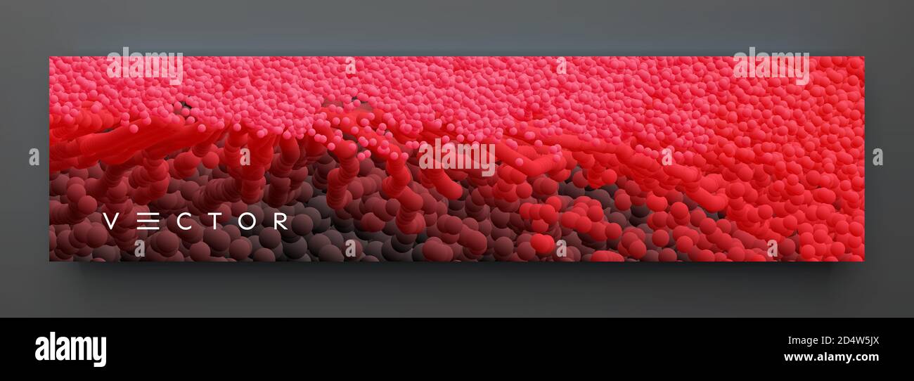 Molte sfere di diverse dimensioni in spazi vuoti. Sfondo astratto. illustrazione vettoriale 3d. Illustrazione Vettoriale