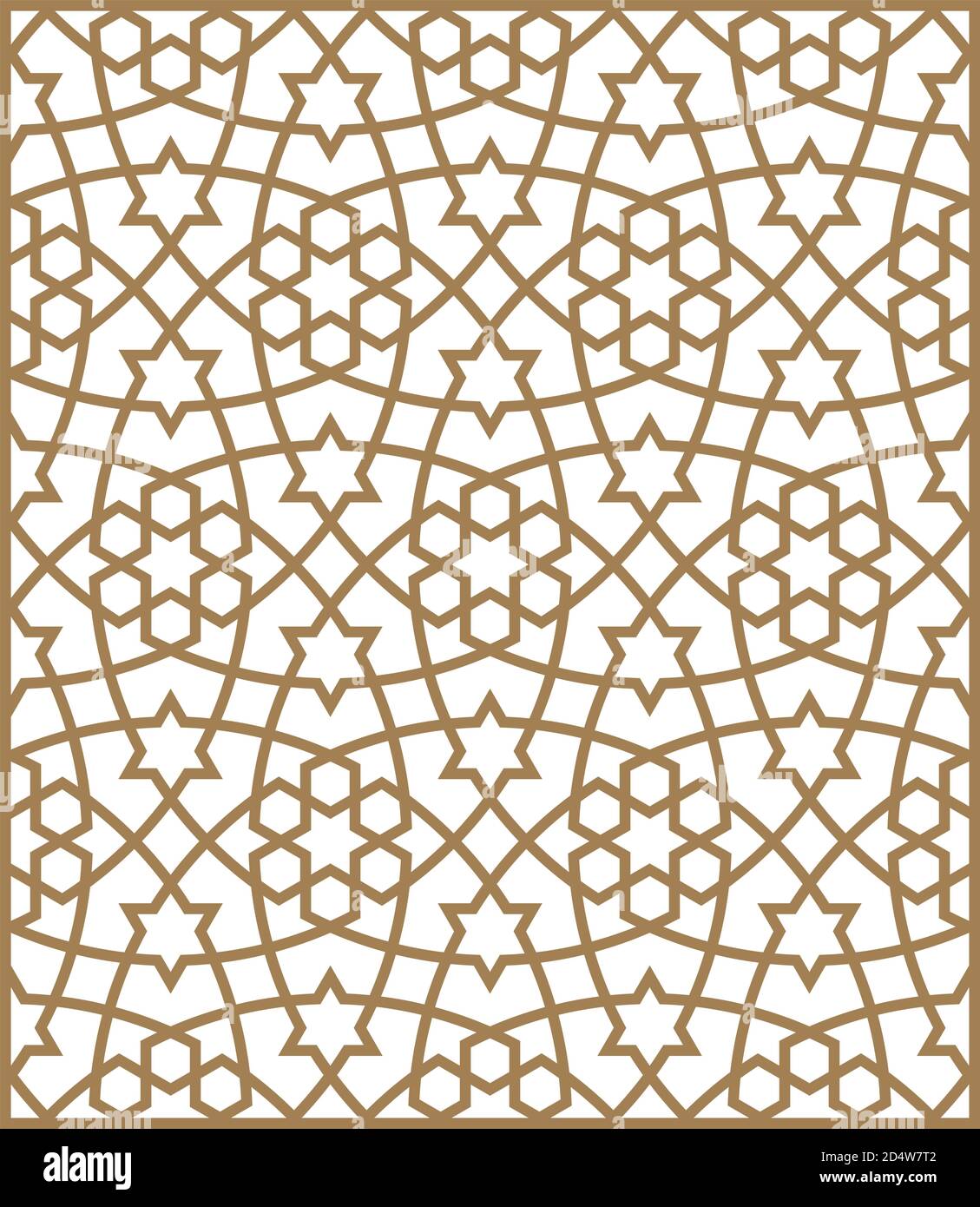 Decorazioni geometriche senza cuciture basate su arte islamica tradizionale.linee di colore marrone.ottimo design per tessuto,tessuto,copertina,carta da imballaggio,sfondo.spessa l Illustrazione Vettoriale