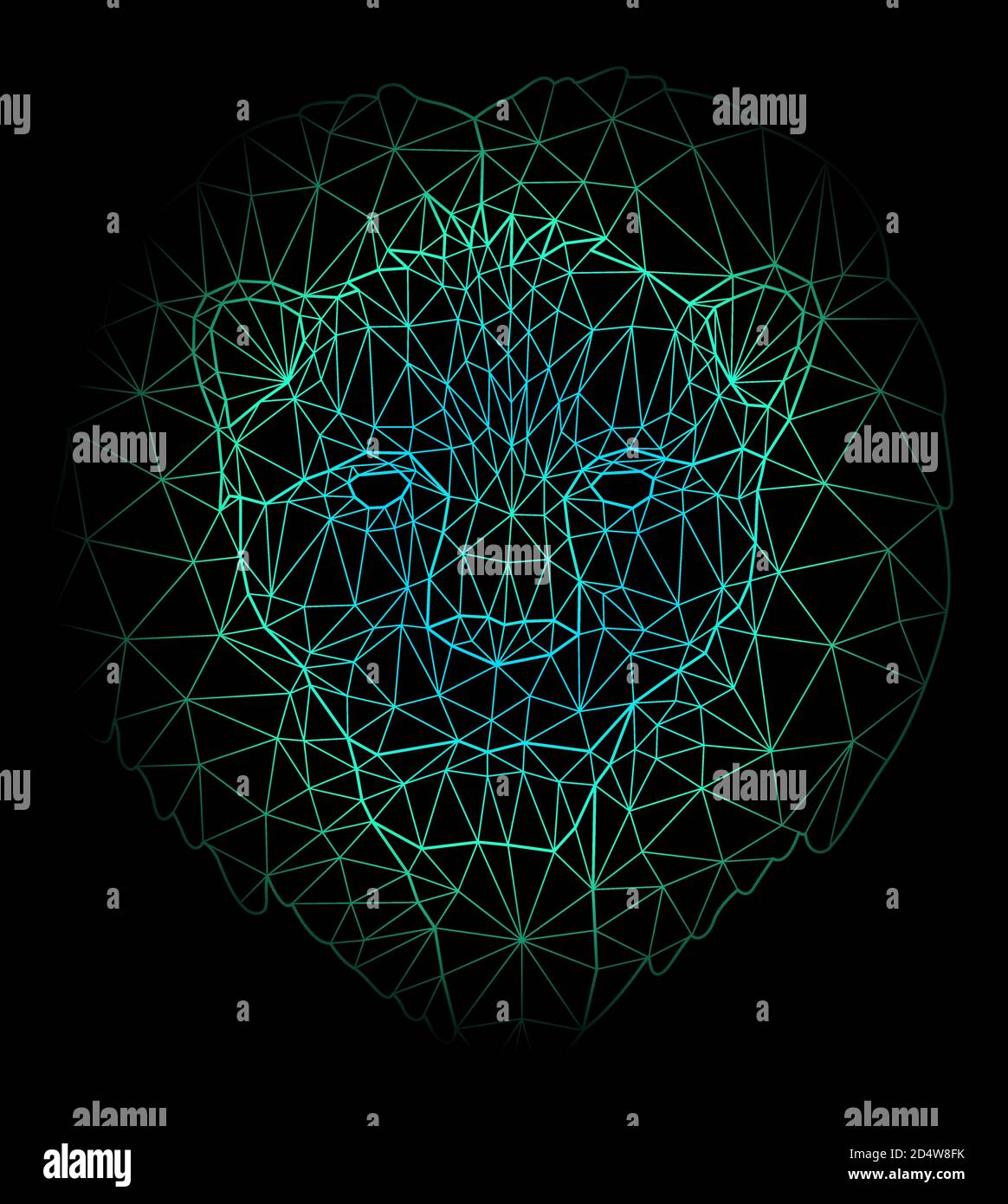 Bella illustrazione cosmica blu basso con gatto selvatico Illustrazione Vettoriale