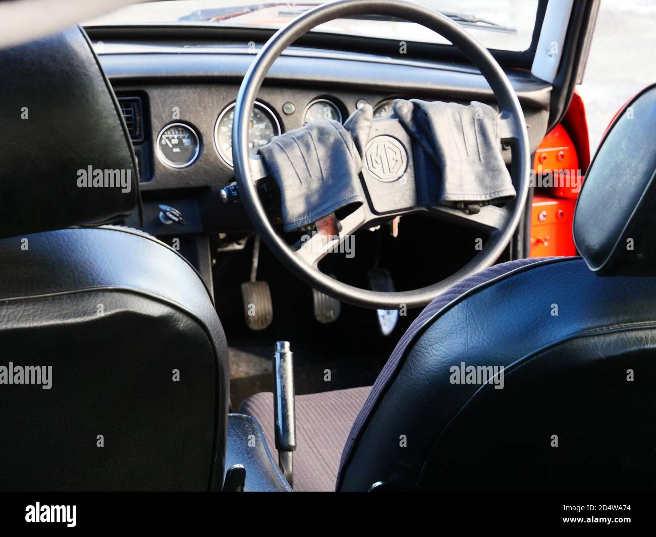 L'interno di un 1979 MG MGB GT Foto Stock