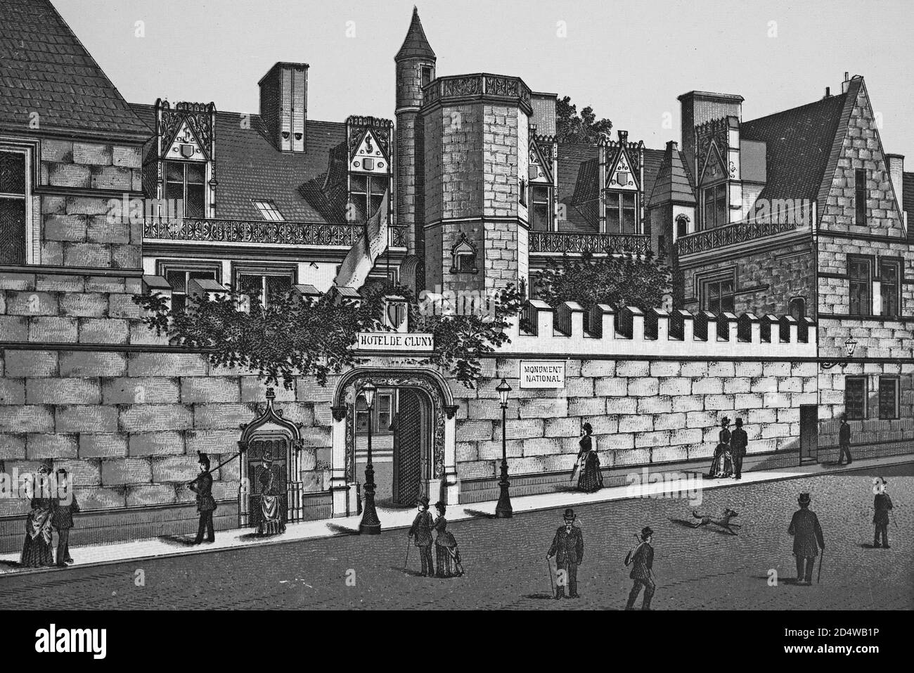 Parigi, Francia, incisione storica su piastra di rame del 1860 Foto Stock