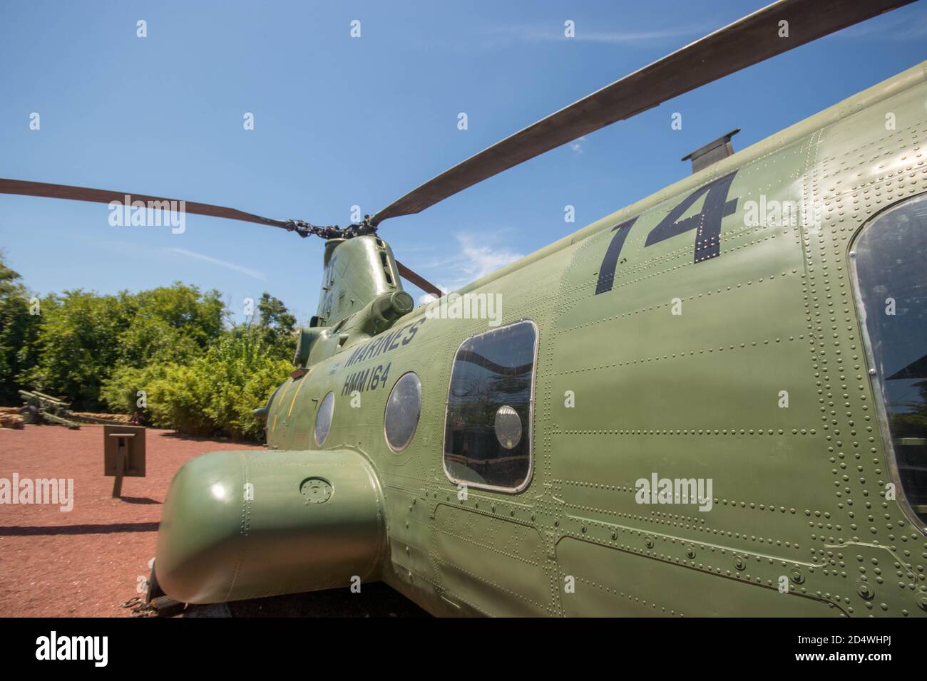 Charleston, Carolina del Sud, Stati Uniti, Novemner 2019. Ricreazione di un'unità DI MASH dell'era della guerra del Vietnam in mostra a Patriot's Point. Foto Stock