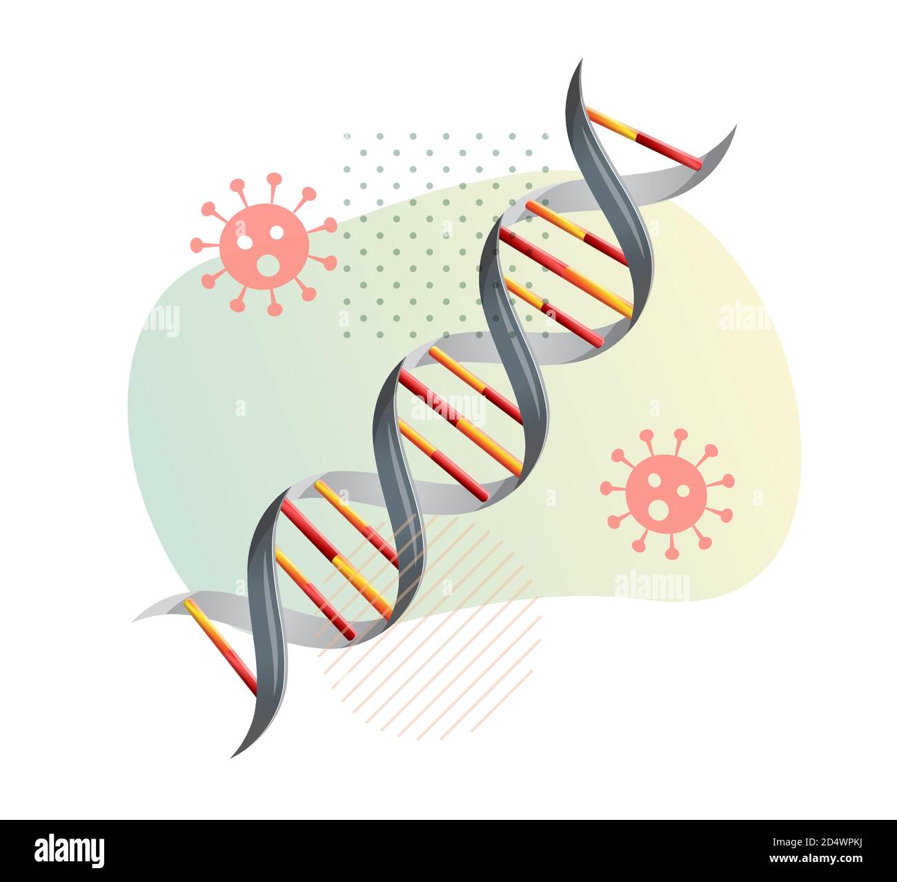 Coronavirus COVID-19 RNA - Illustrazione come file eps 10. Illustrazione Vettoriale