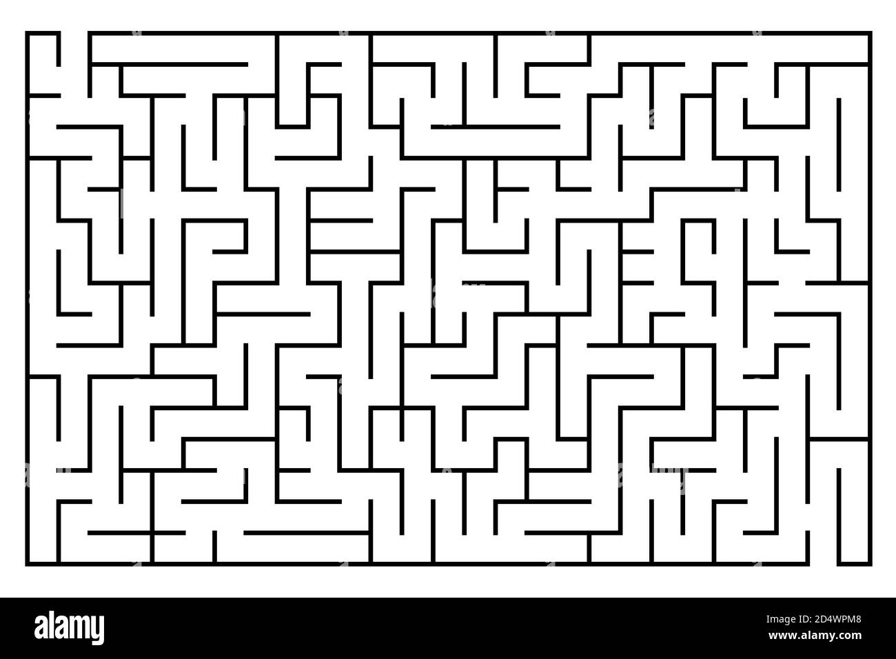 Illustrazione labirintica isolata su bianco Foto Stock