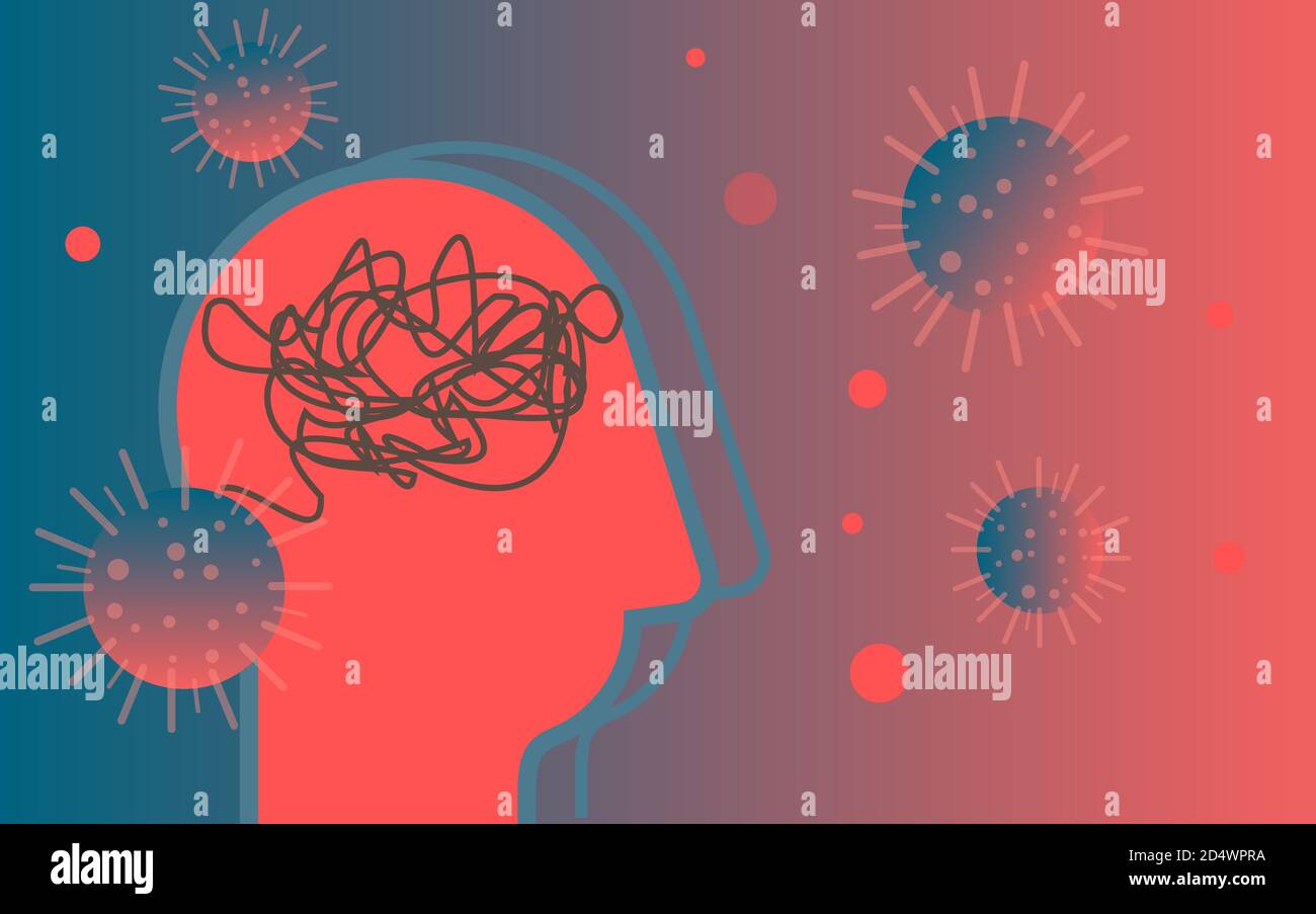 Coronavirus - Salute mentale - Illustrazione come file eps 10. Illustrazione Vettoriale