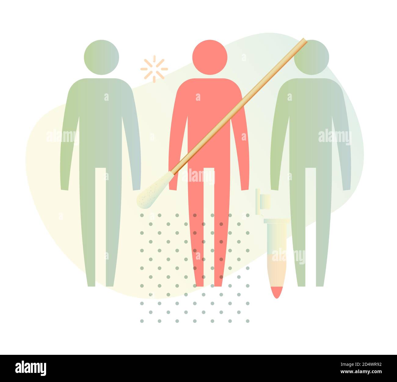 Tampone nasale - Community Testing - icona come file eps 10. Illustrazione Vettoriale