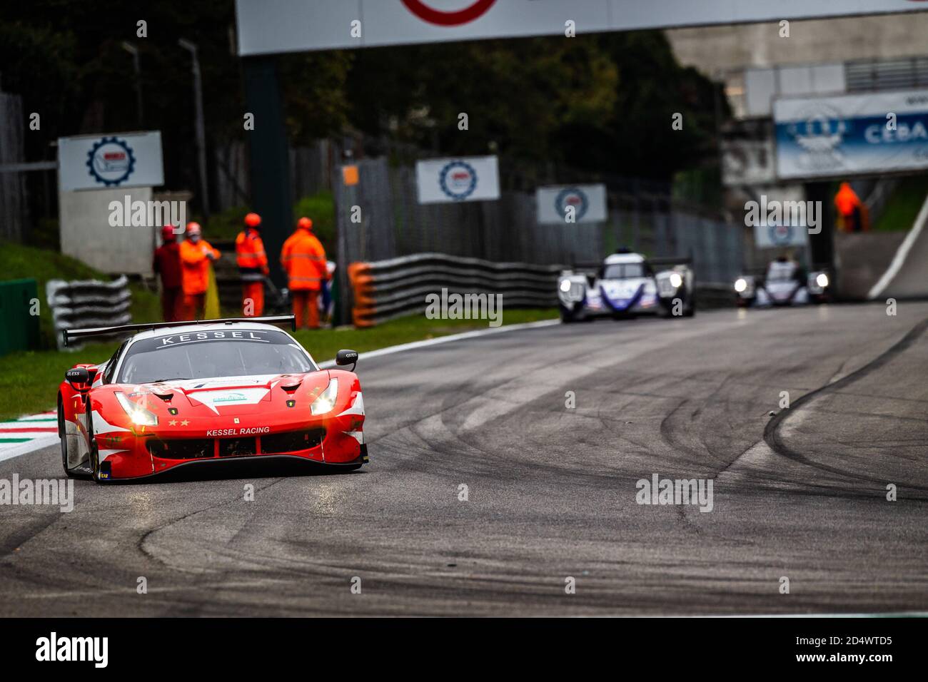 Monza, Italia. 11 Ottobre 2020. 74 Broniszewski Michael (pol), Cadei Nicola (ita), PEREL David (zaf), Kessel Racing, Ferrari 488 GTE Evo, in azione nella 2020 4 ore di Monza, 4° round della 2020 European le Mans Series, dal 9 al 11 ottobre 2020 sull'Autodromo Nazionale di Monza, Italia - Photo Germain Hazard / DPPI Credit: LM/DPPI/Germain Hazard/Alamy Live News Foto Stock