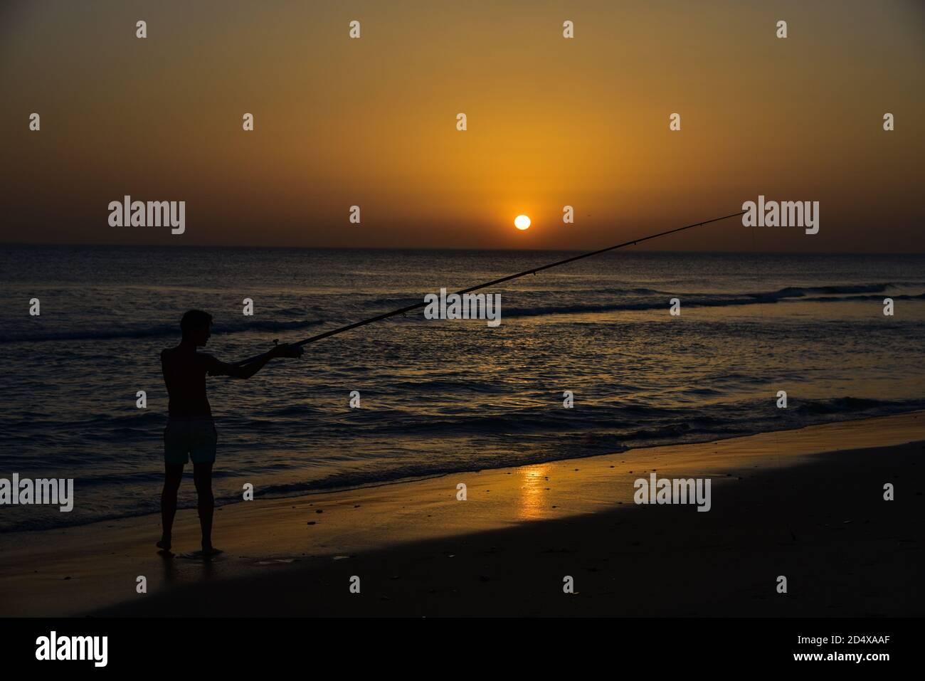 un tramonto in mare Foto Stock