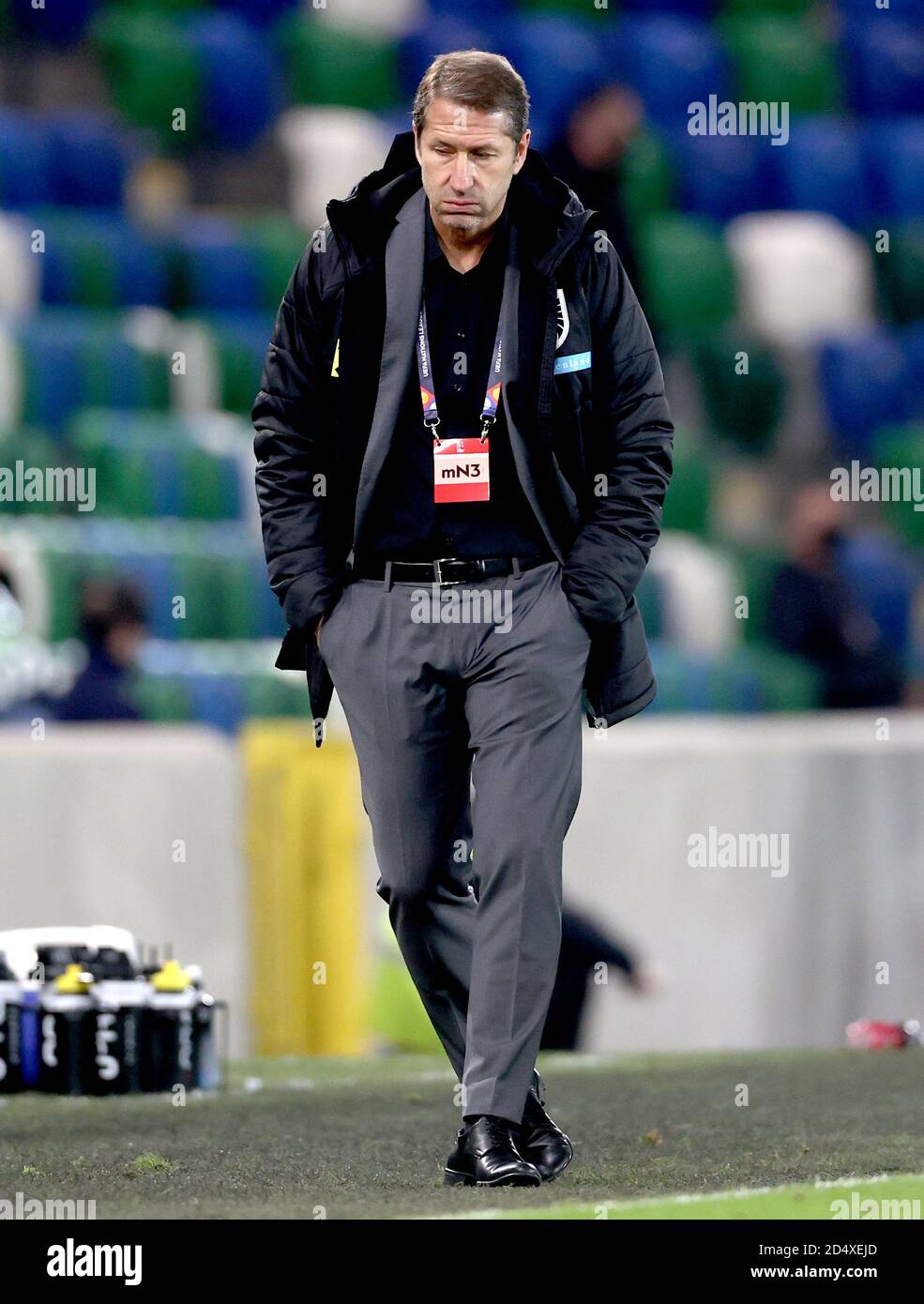 Il manager austriaco Franco Foda durante la UEFA Nations League Group 1, League B match a Windsor Park, Belfast. Foto Stock