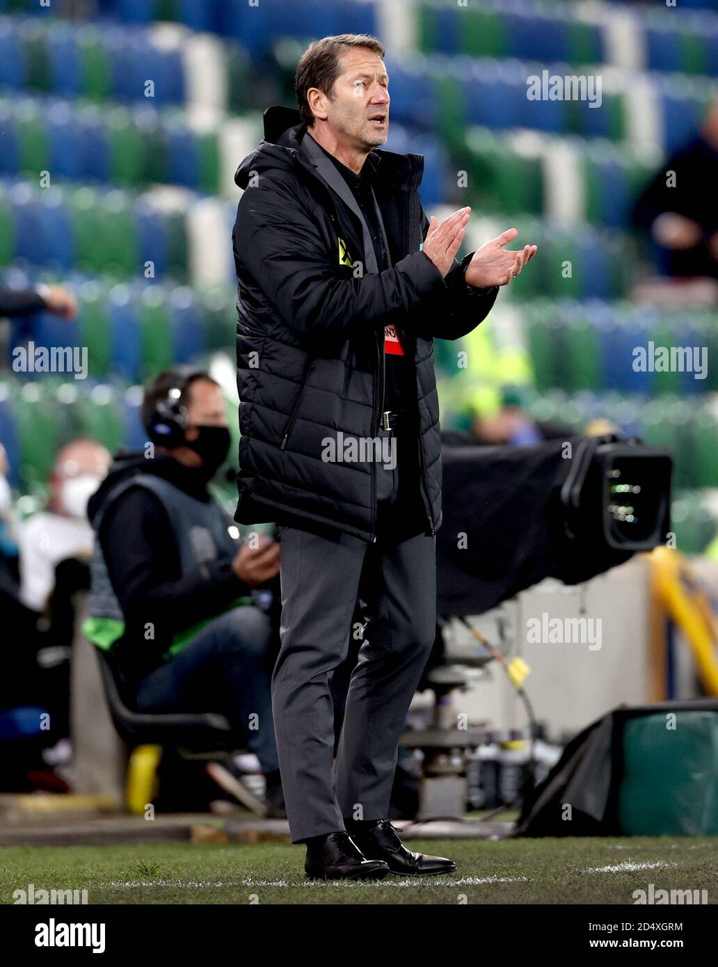 Il manager austriaco Franco Foda durante la UEFA Nations League Group 1, League B match a Windsor Park, Belfast. Foto Stock