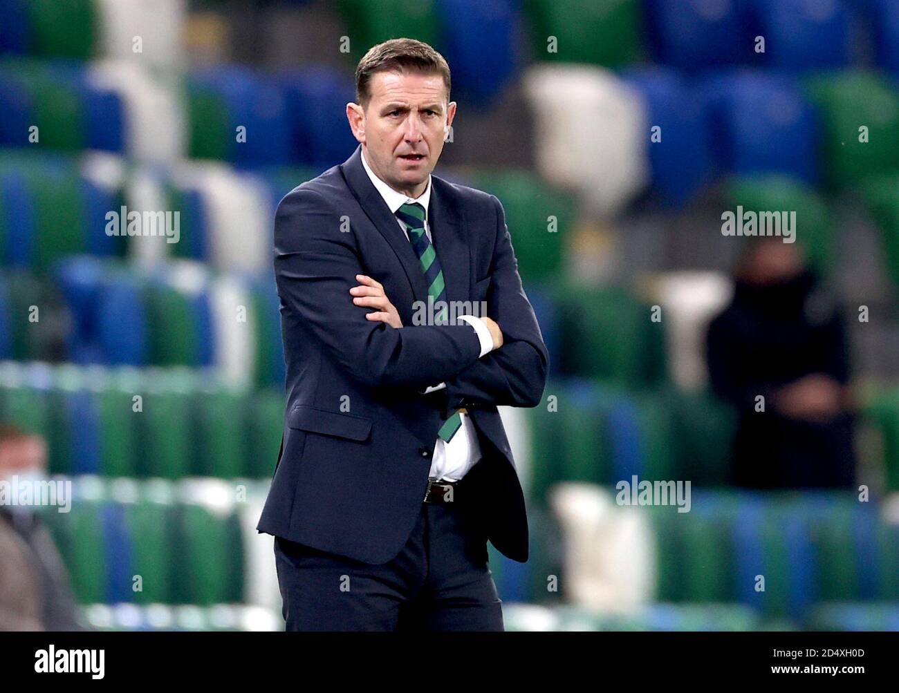 Il manager dell'Irlanda del Nord Ian Baraclough durante la UEFA Nations League Group 1, League B match a Windsor Park, Belfast. Foto Stock