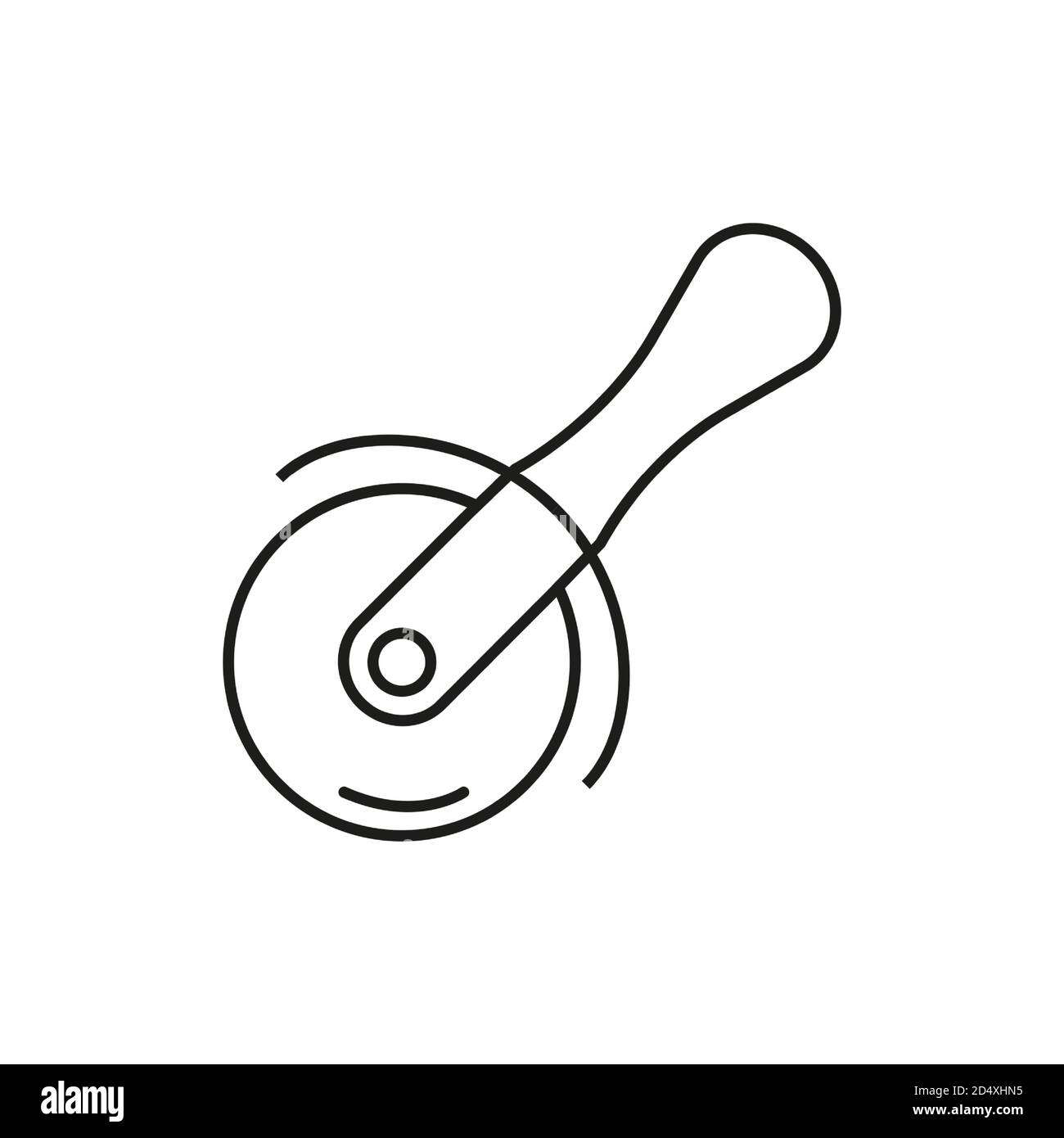 elemento icona coltello pizza dell'icona della cucina per concept mobile e app web. L'icona del coltello per pizza sottile può essere utilizzata per il web e i dispositivi mobili. Icona Premium attivata Illustrazione Vettoriale