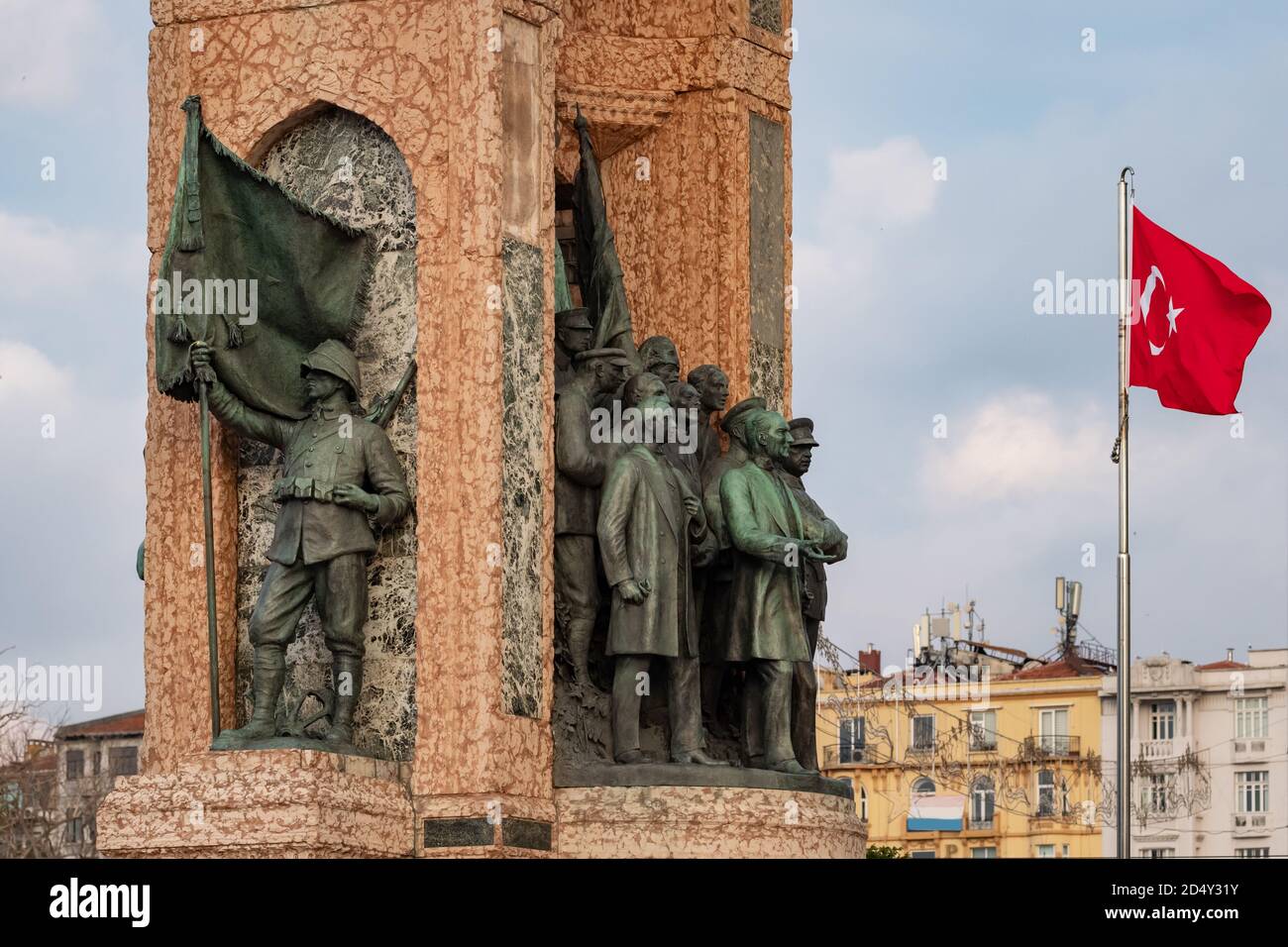 Il Monumento della Repubblica in Piazza Taksim a Istanbul Foto Stock
