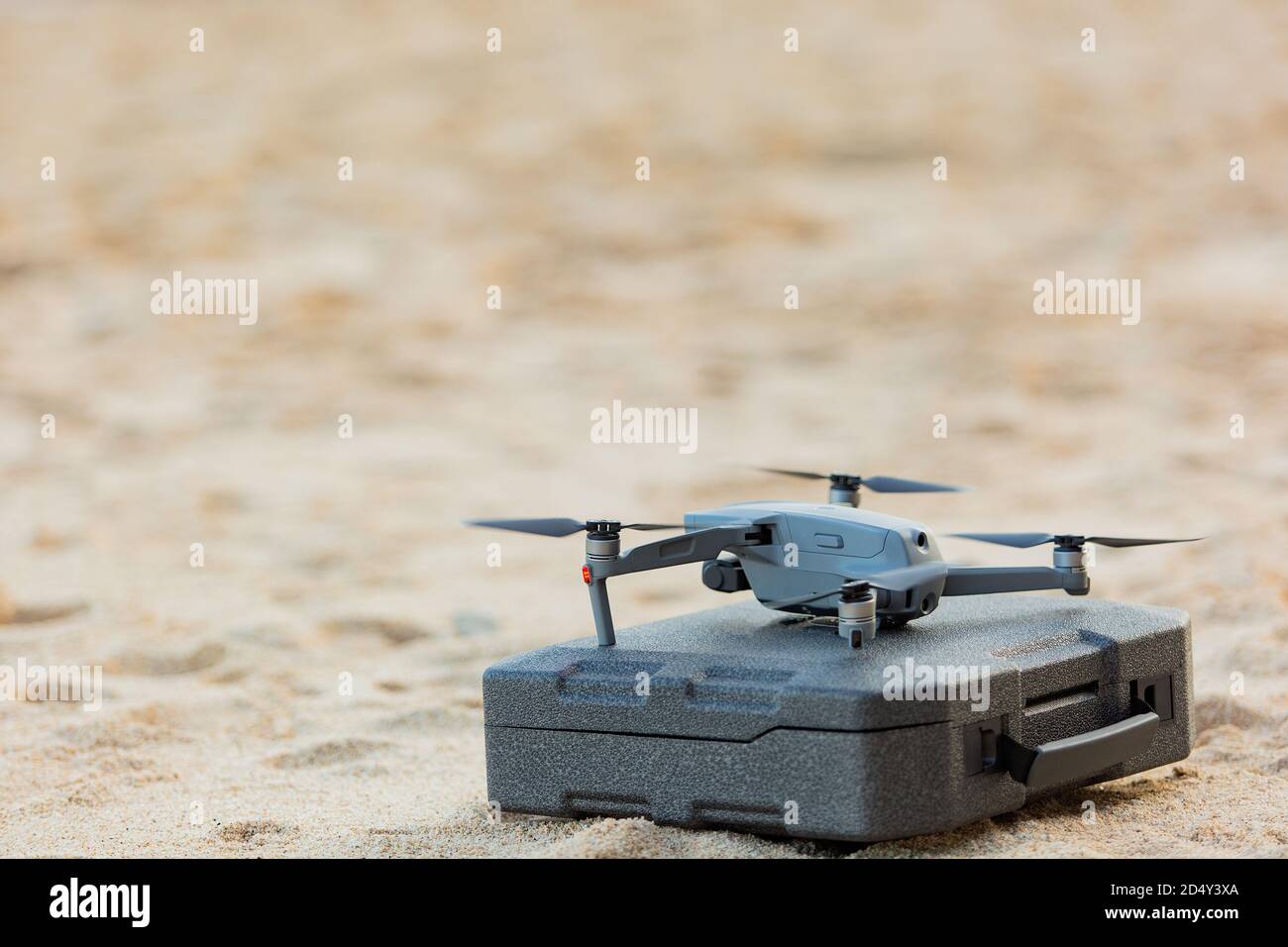 il drone è sul lancio pad. foto di alta qualità Foto Stock