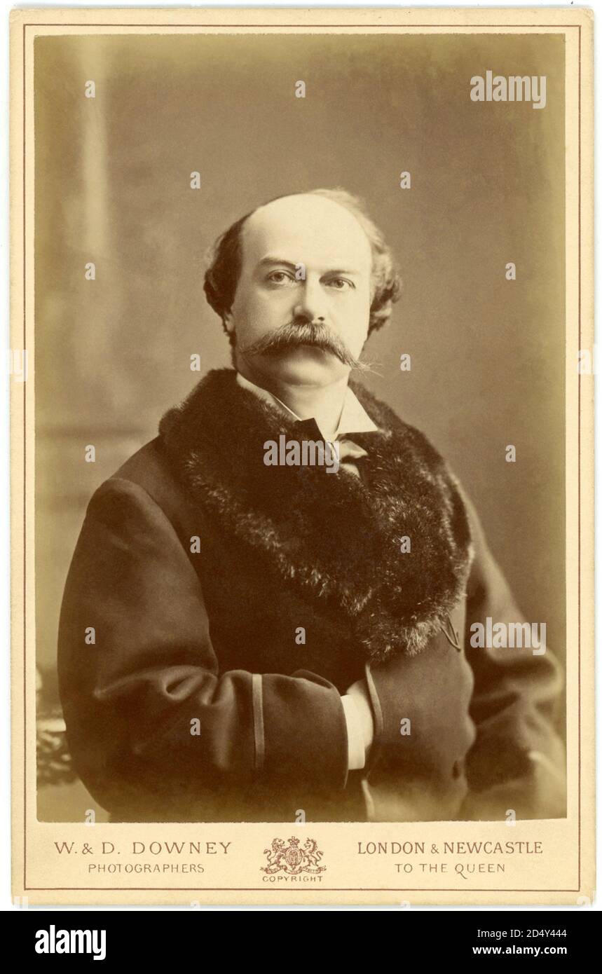 1880 ca, Londra , GRAN BRETAGNA : il celebre attore italiano TOMMASO SALVINI ( 1829 - 1915 ). Foto di W. & D. Downey , Londra . - TEATRO - TEATRO - TEATRO - attaccore teatrale - baffi - baffi - colletto in pelliccia - colletto di pelliccia - cravatta - arco in cravatta --- ARCHIVIO GBB Foto Stock