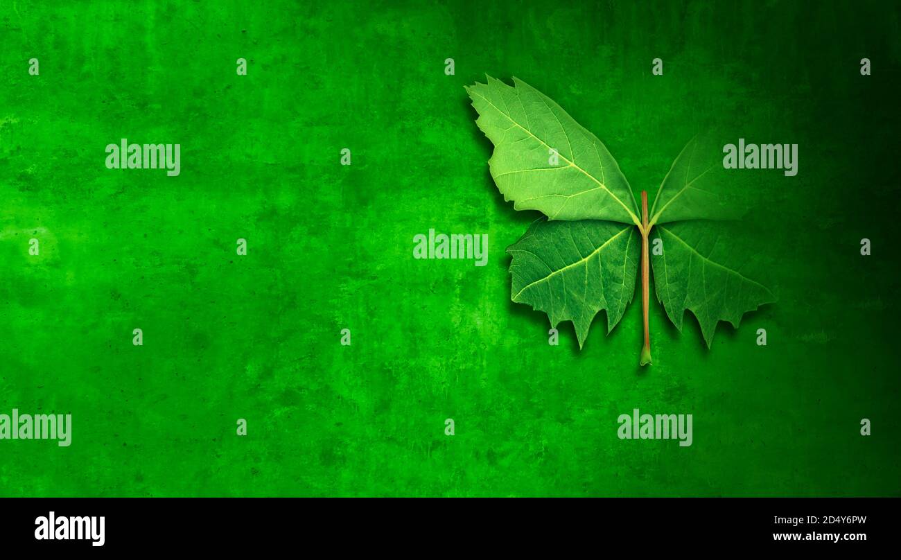 Concetto di natura e idea di ambiente in uno stile di illustrazione 3D. Foto Stock