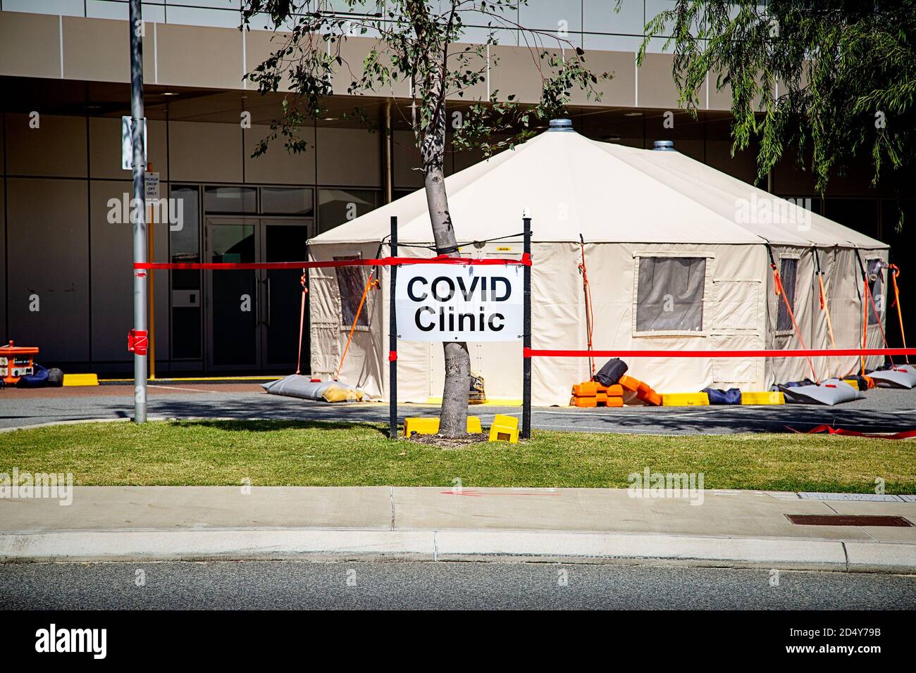Perth, Australia - 5 settembre 2020: Clinica Covid al Fiona Stanley Hospital Foto Stock