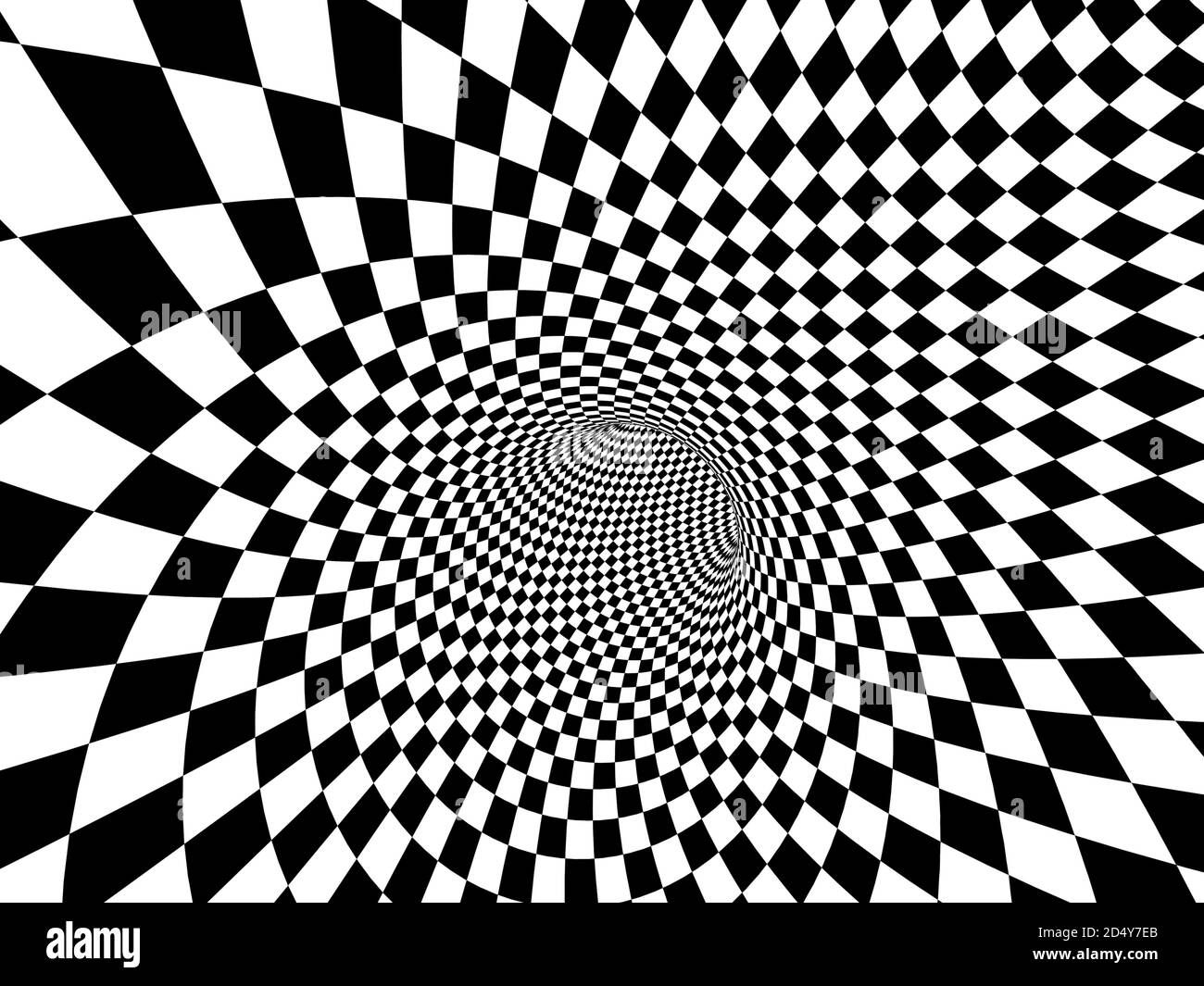Abstract illusione. Sfondo geometrico con texture a scacchi di colori  bianco e nero. 3D render Foto stock - Alamy