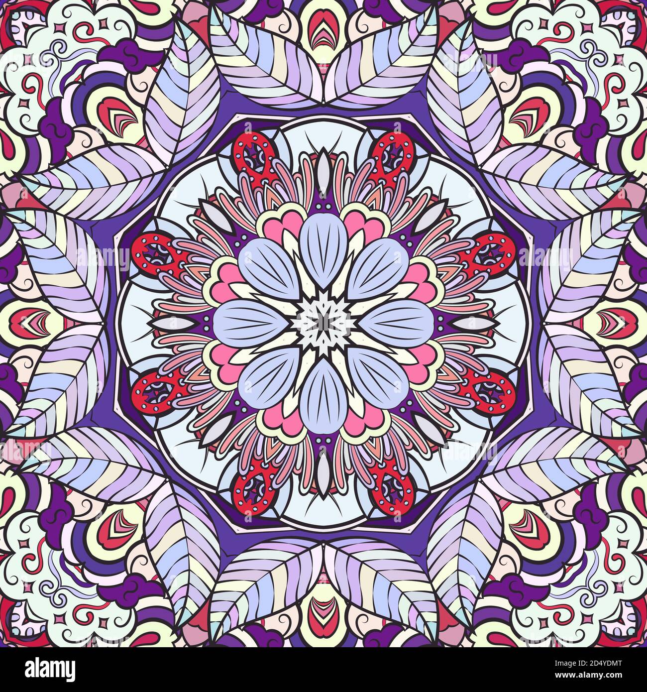 Design mehndi per piastrelle tracheate senza cuciture Illustrazione Vettoriale Design mehndi per piastrelle tracheate senza cuciture Illustrazione Vettoriale